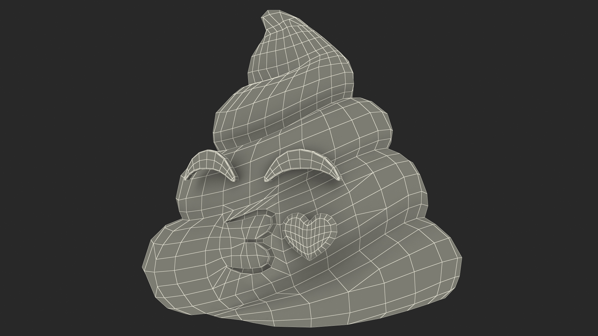 Kissing Face Poop Emoji Smile 3D model