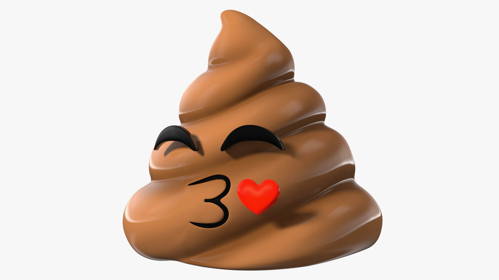 Kissing Face Poop Emoji Smile 3D model