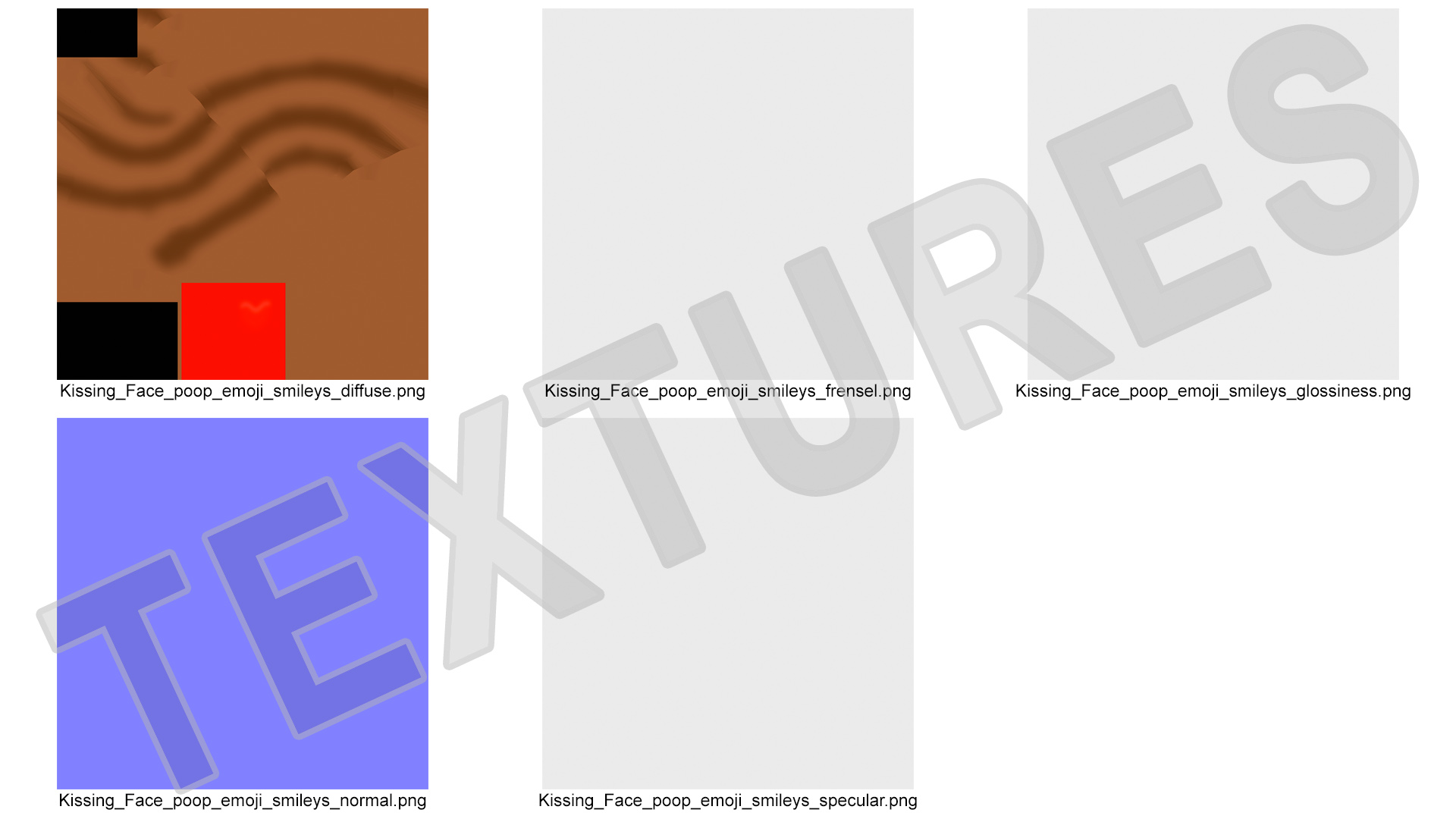 Kissing Face Poop Emoji Smile 3D model
