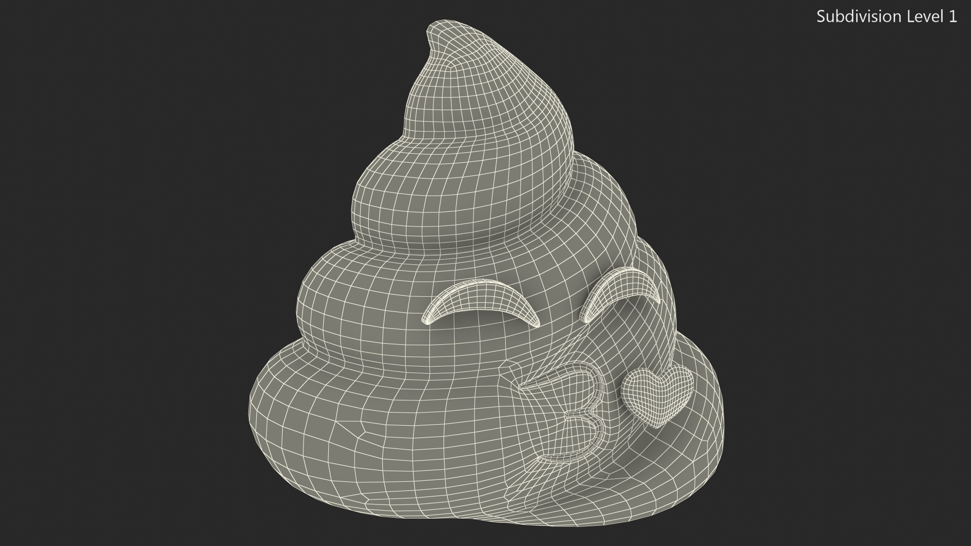 Kissing Face Poop Emoji Smile 3D model