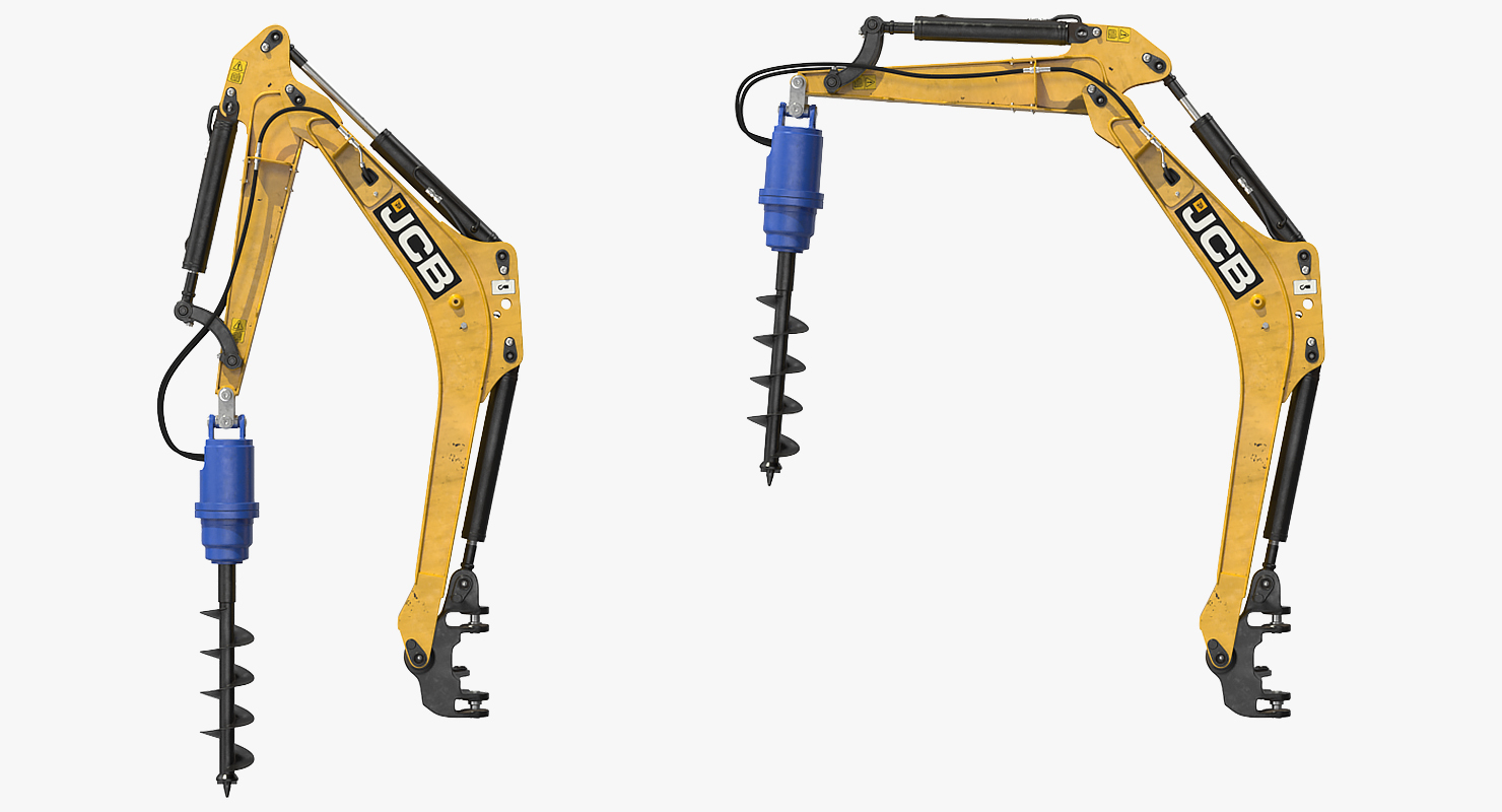 3D JCB Earth Drill X2500 Rigged model