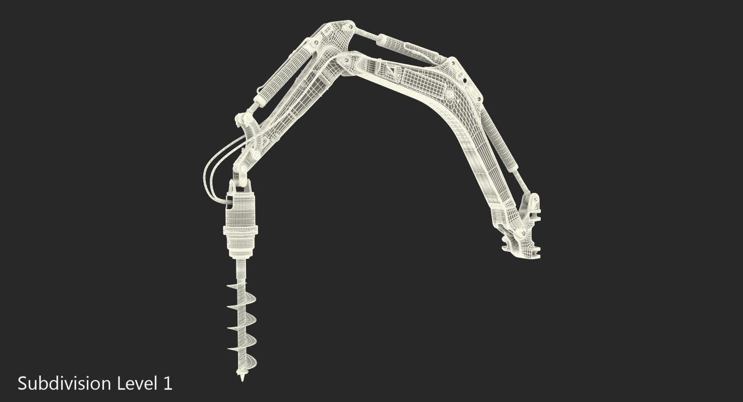 3D JCB Earth Drill X2500 Rigged model