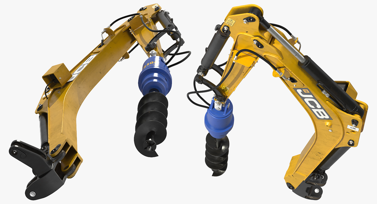 3D JCB Earth Drill X2500 Rigged model