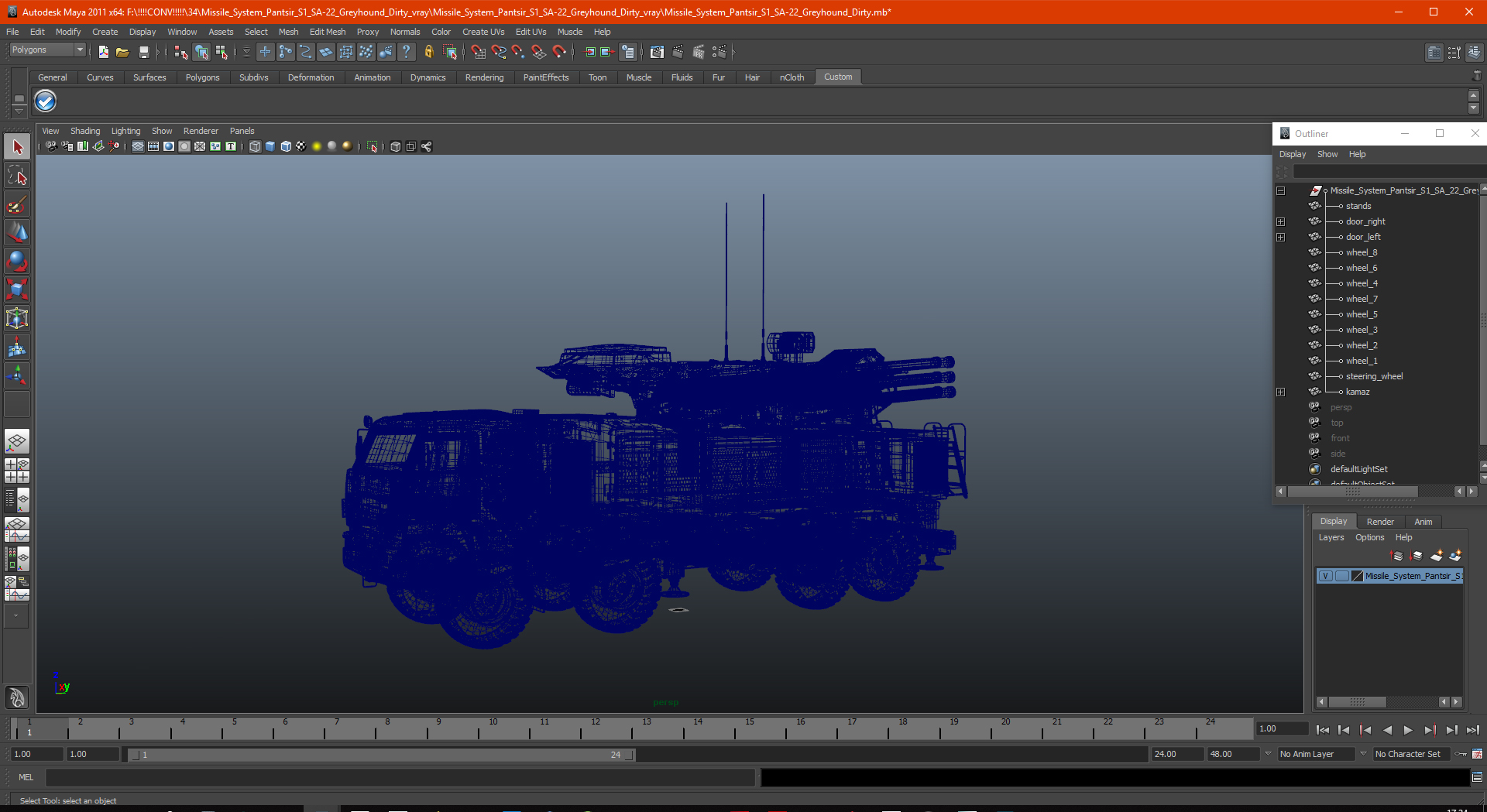 Missile System Pantsir S1 SA-22 Greyhound Dirty 3D