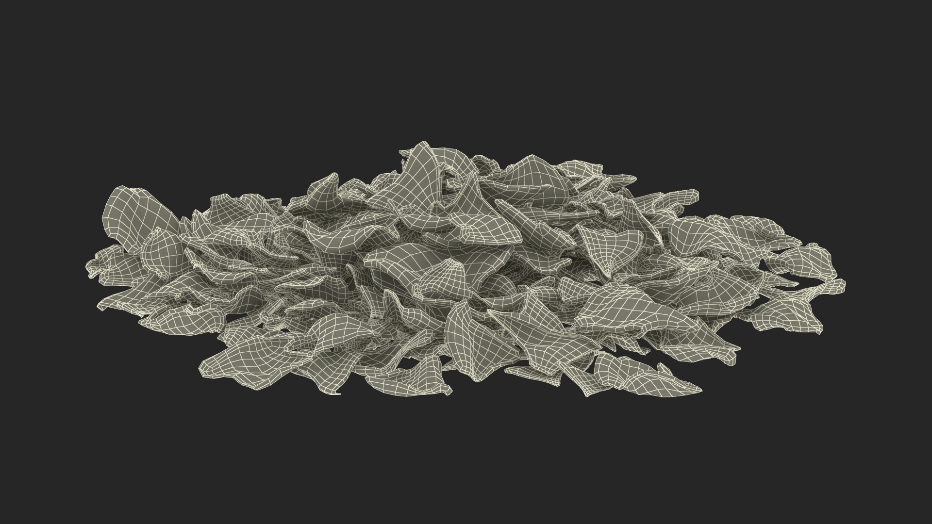 Dried Rose Petals Pile 3D