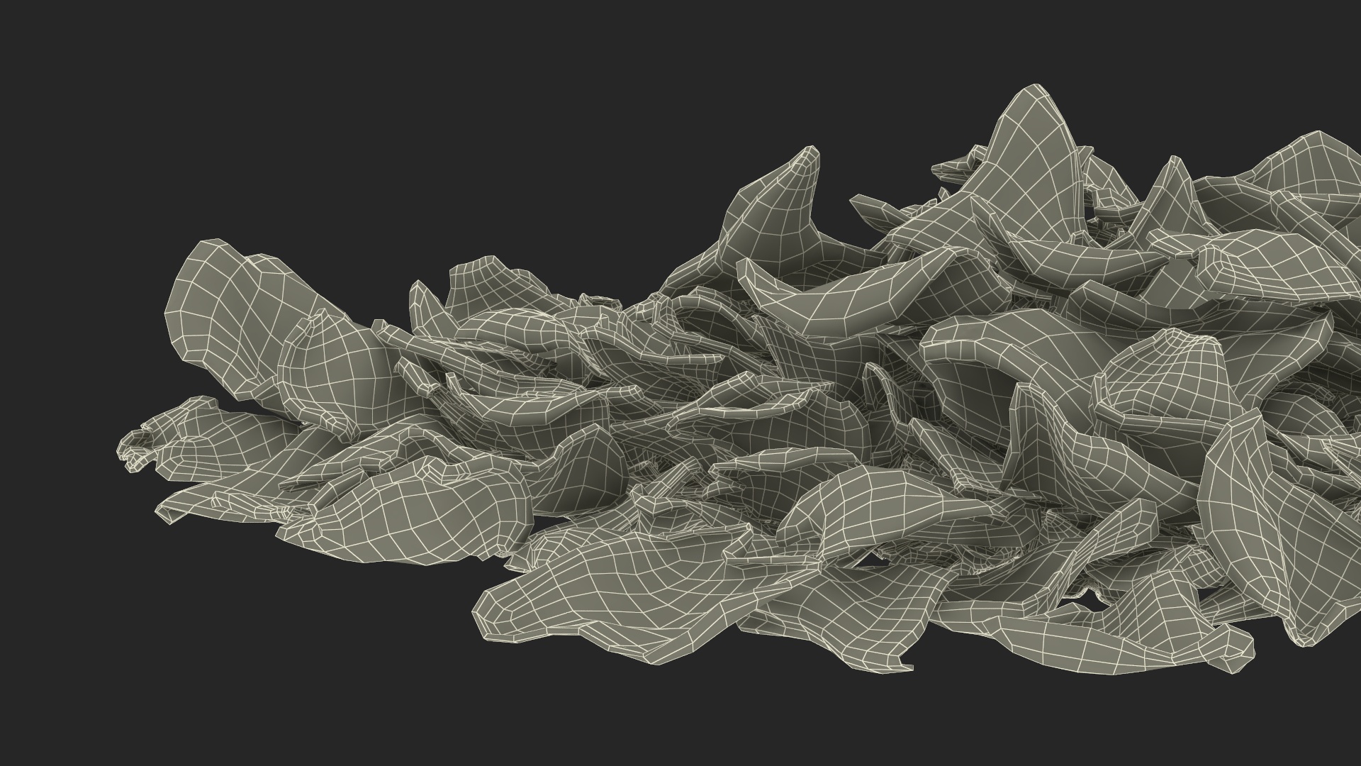 Dried Rose Petals Pile 3D