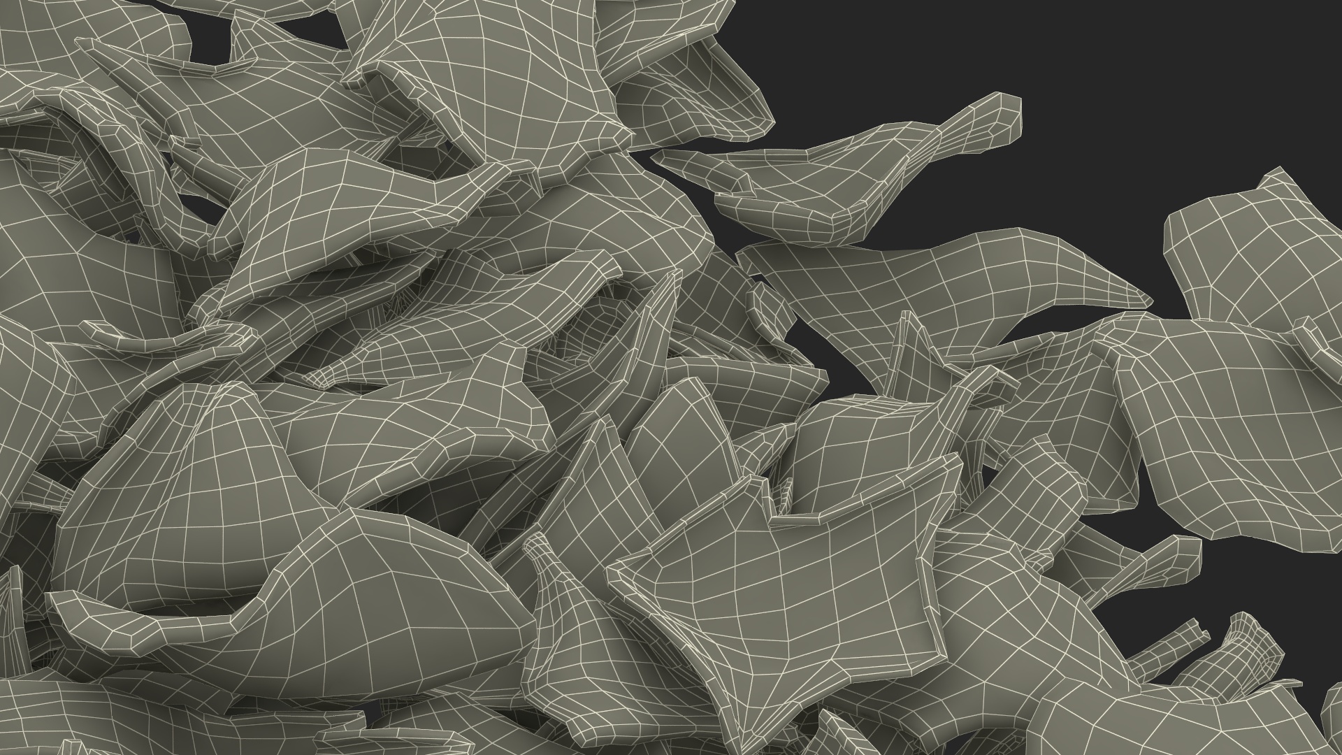 Dried Rose Petals Pile 3D