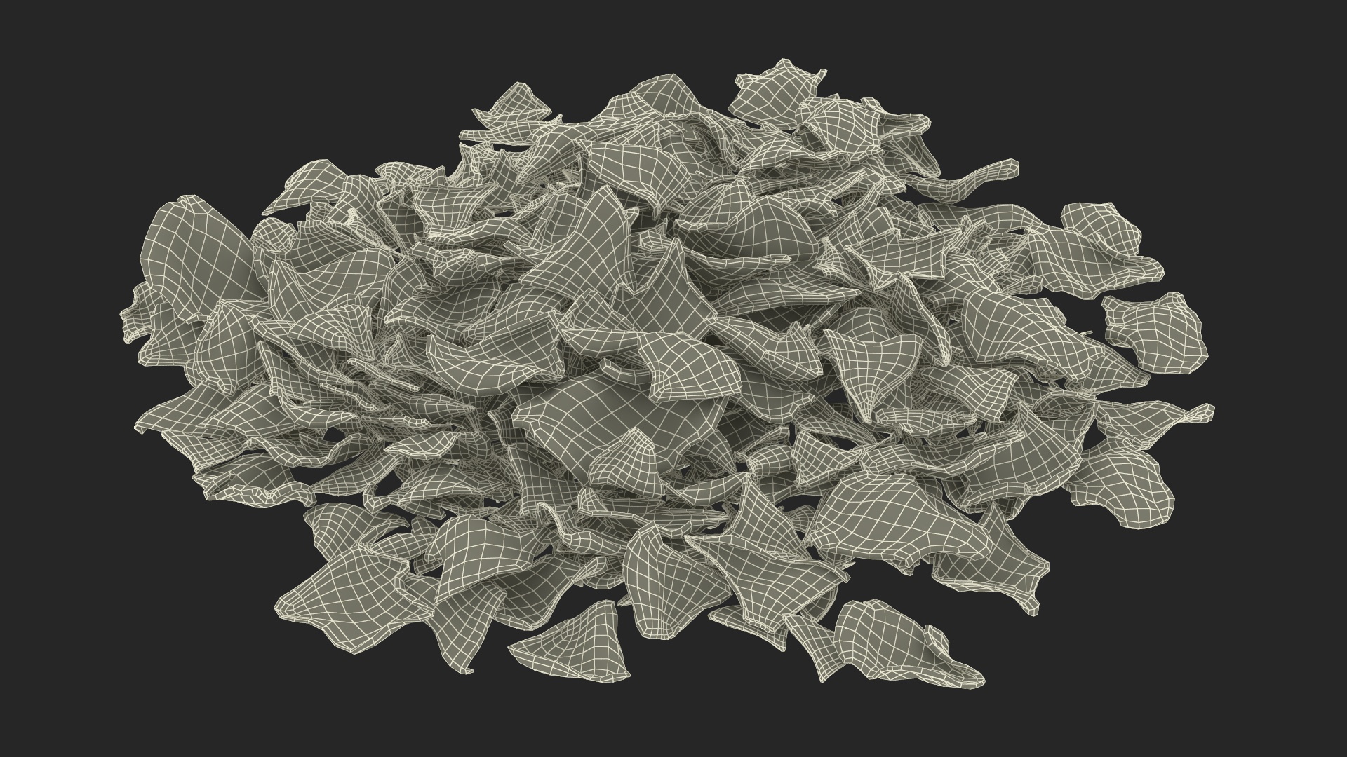 Dried Rose Petals Pile 3D