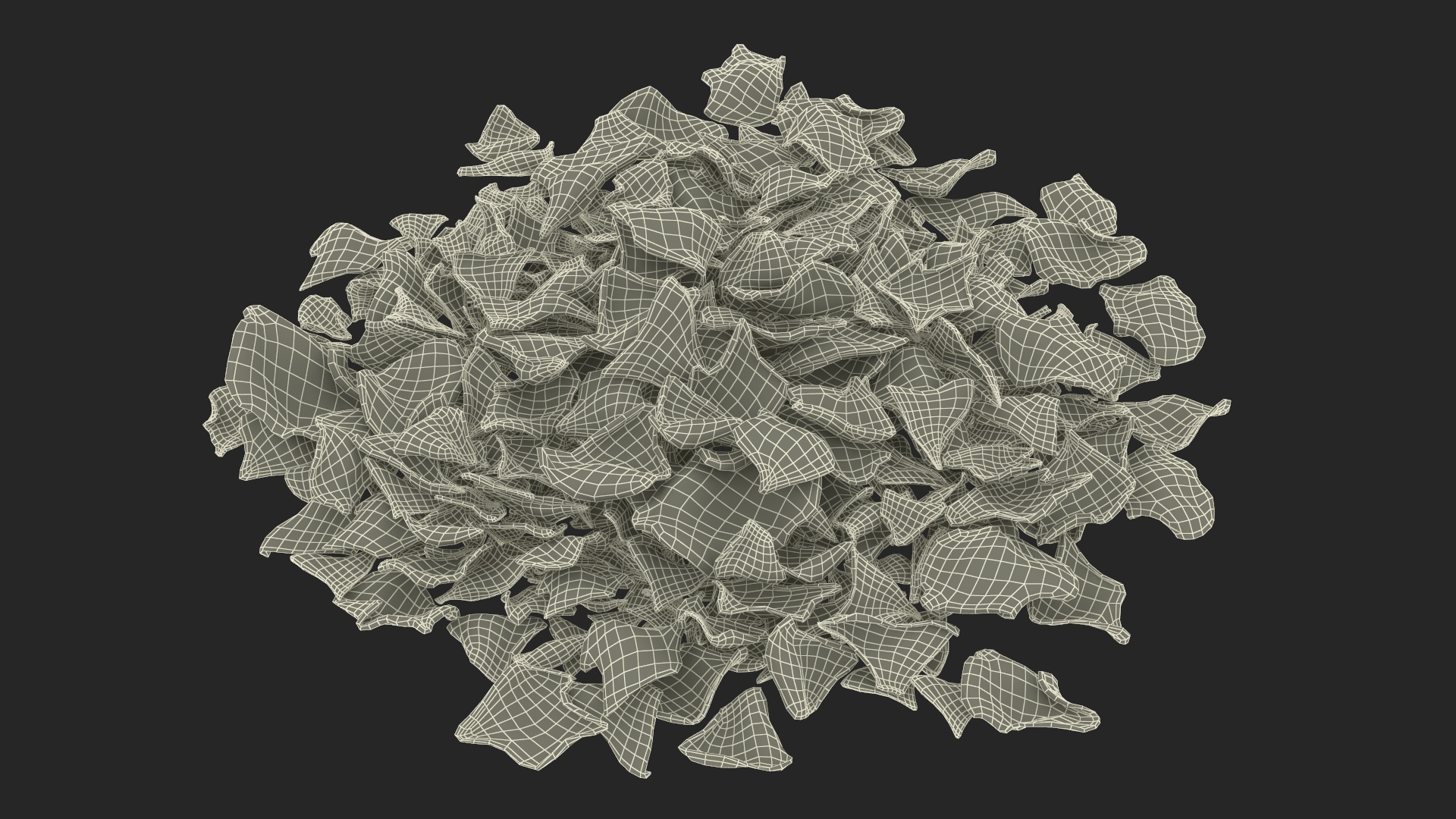 Dried Rose Petals Pile 3D