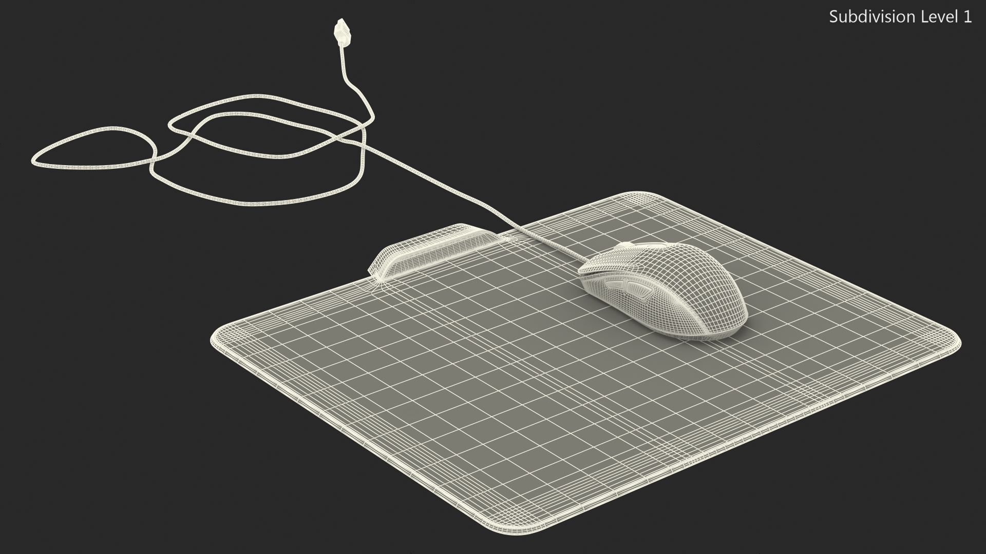 HyperX Pulsefire Surge Mouse with Mouse Pad Set switched On 3D model