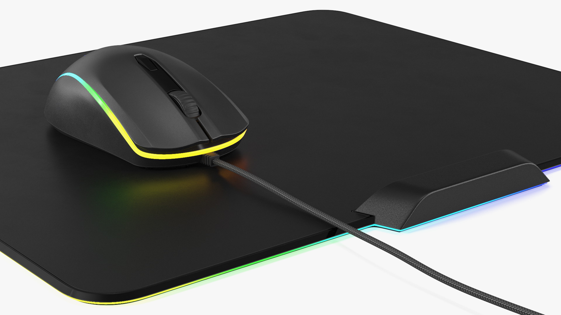 HyperX Pulsefire Surge Mouse with Mouse Pad Set switched On 3D model