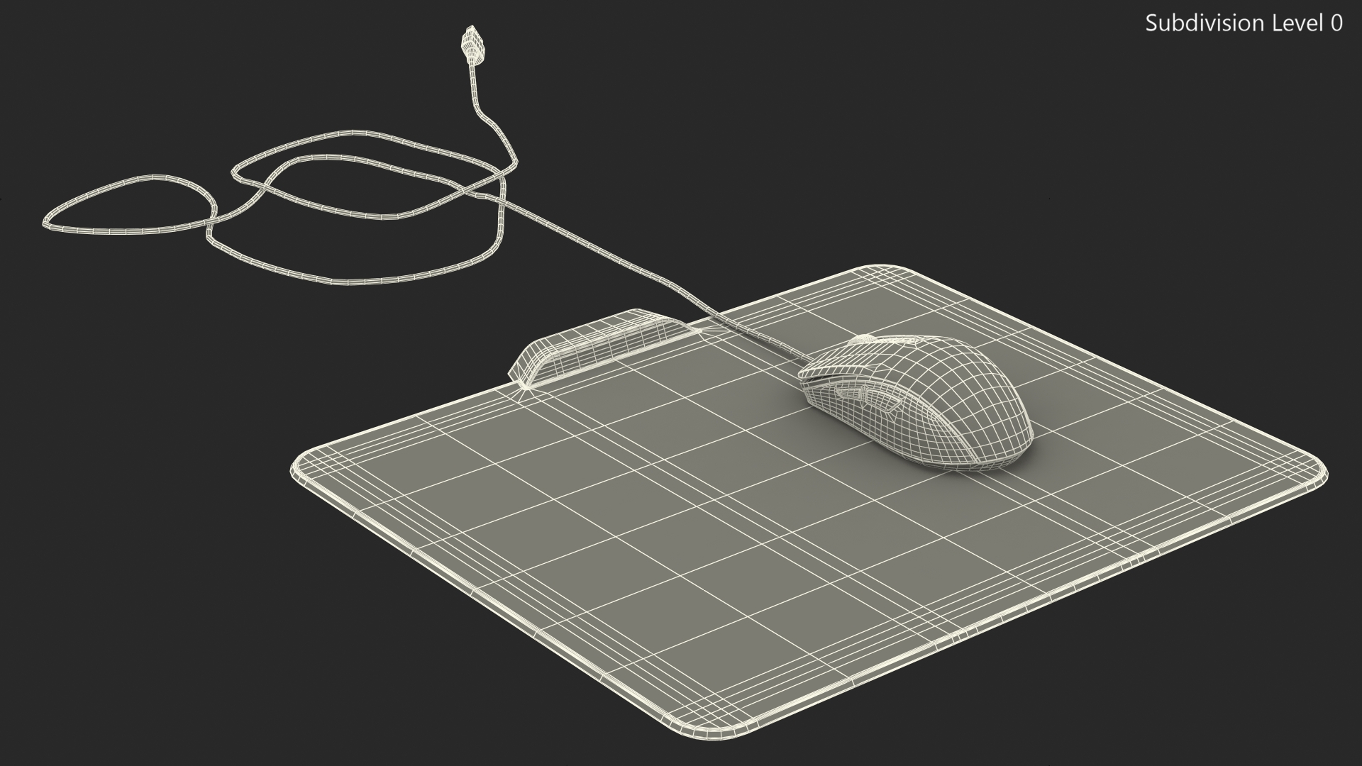 HyperX Pulsefire Surge Mouse with Mouse Pad Set switched On 3D model