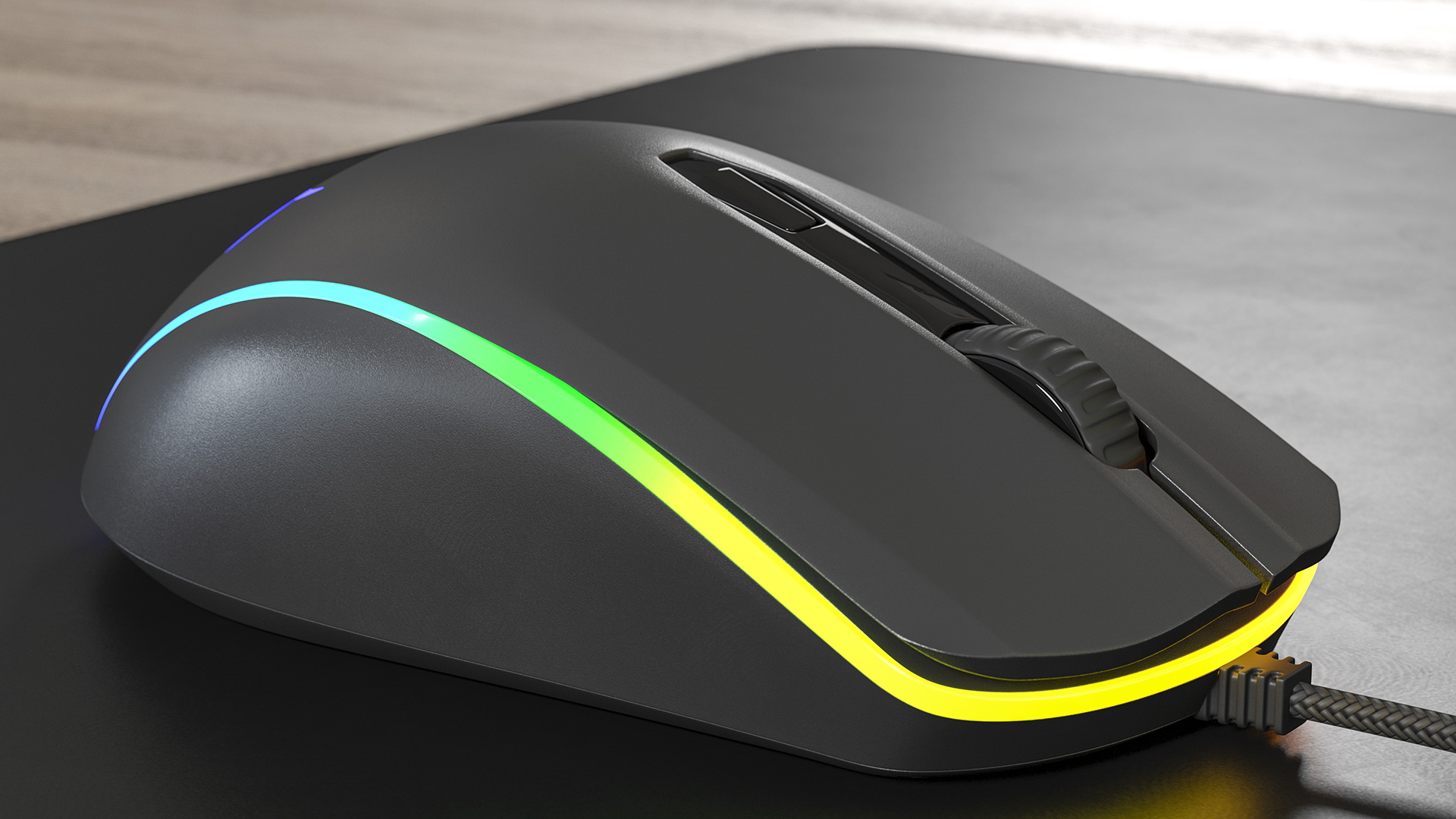 HyperX Pulsefire Surge Mouse with Mouse Pad Set switched On 3D model
