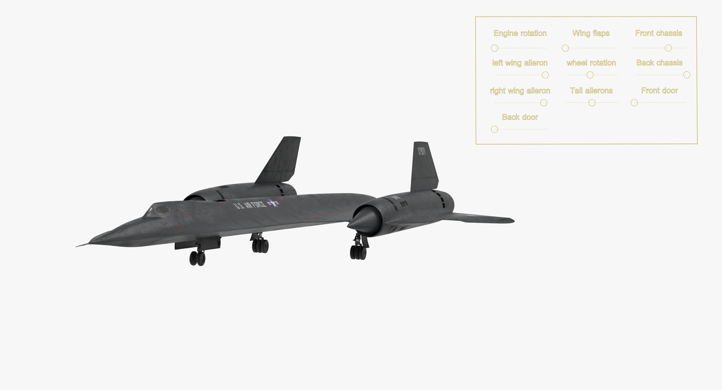 3D Lockheed SR 71 Blackbird Rigged