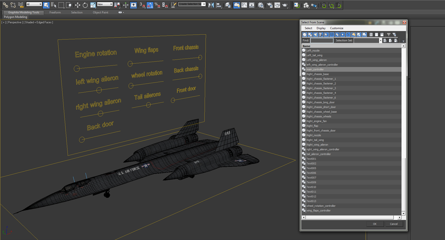 3D Lockheed SR 71 Blackbird Rigged