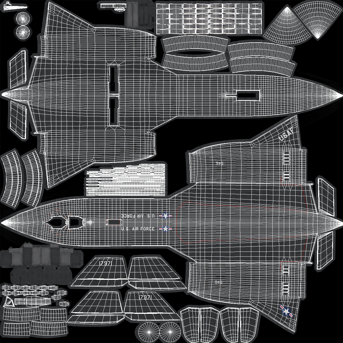 3D Lockheed SR 71 Blackbird Rigged