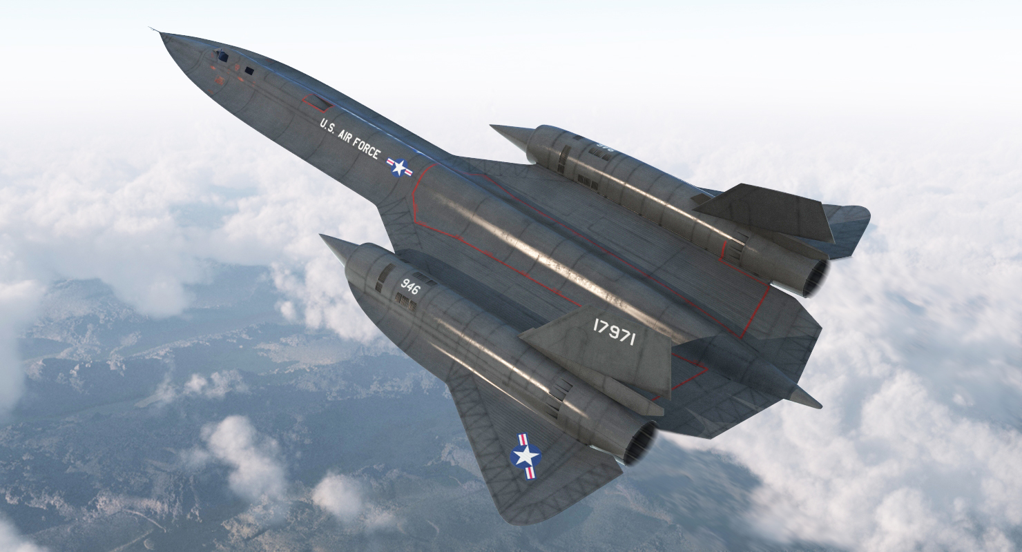 3D Lockheed SR 71 Blackbird Rigged
