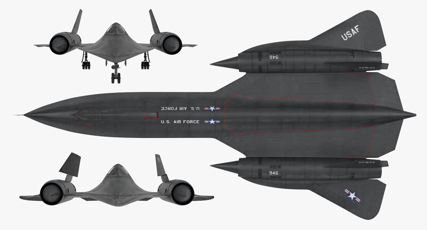 3D Lockheed SR 71 Blackbird Rigged