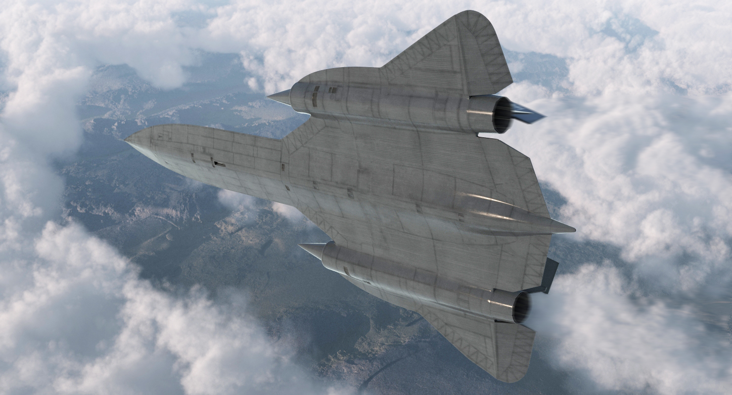 3D Lockheed SR 71 Blackbird Rigged