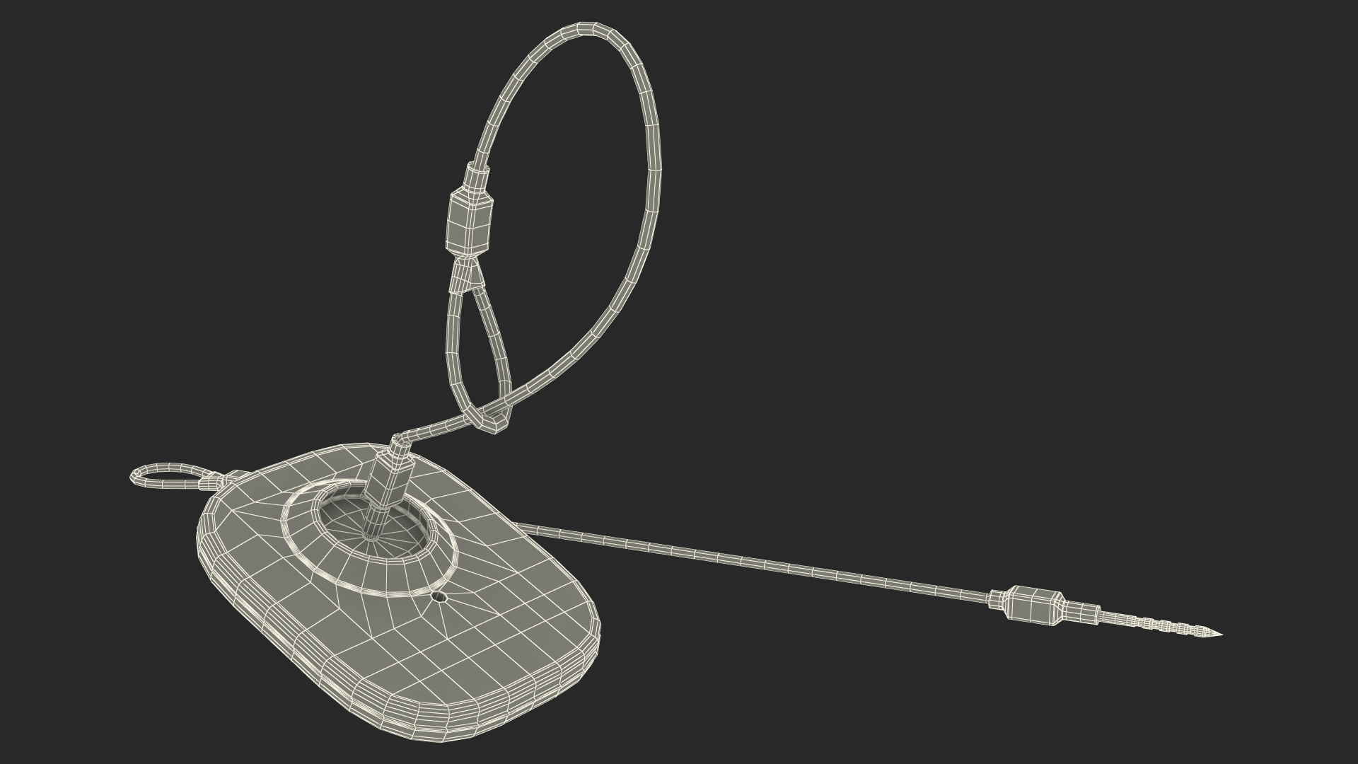 Clothing Security Tag With Cable 3D