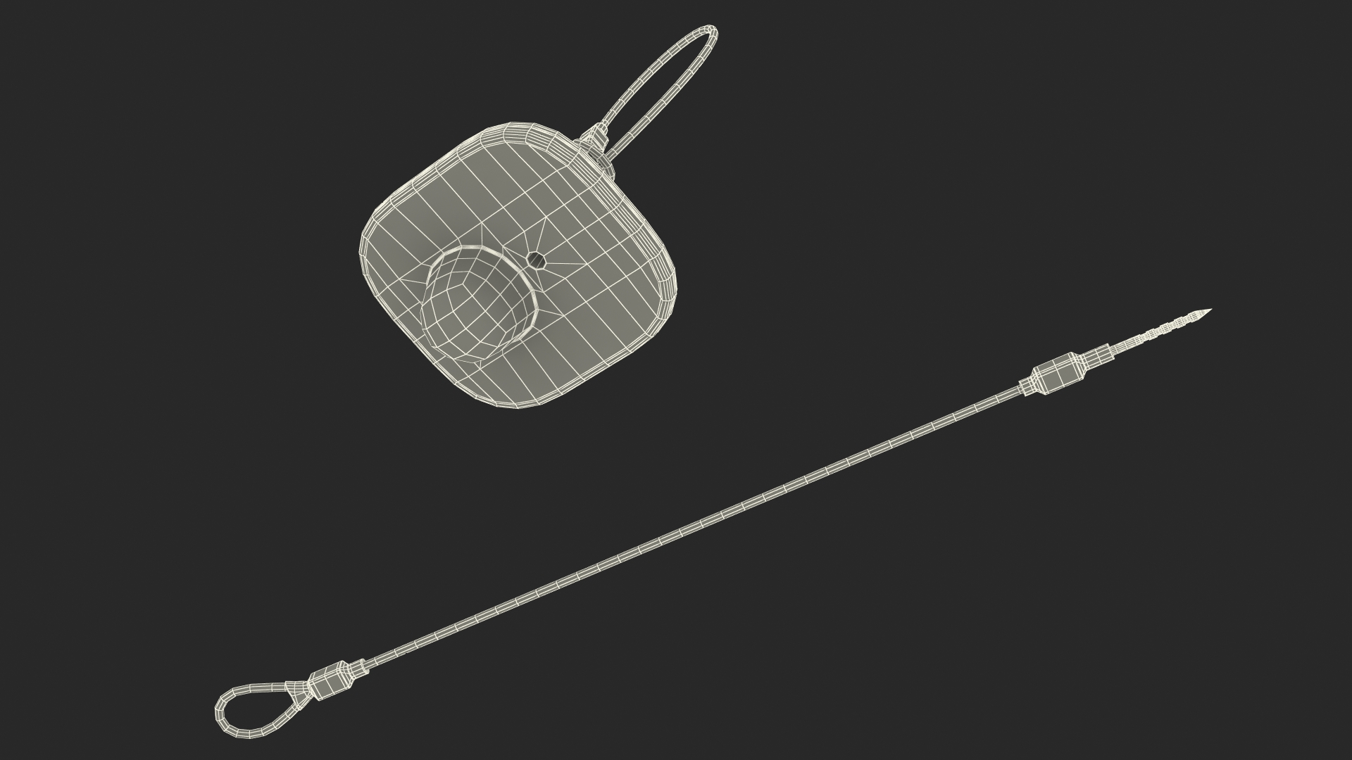 Clothing Security Tag With Cable 3D