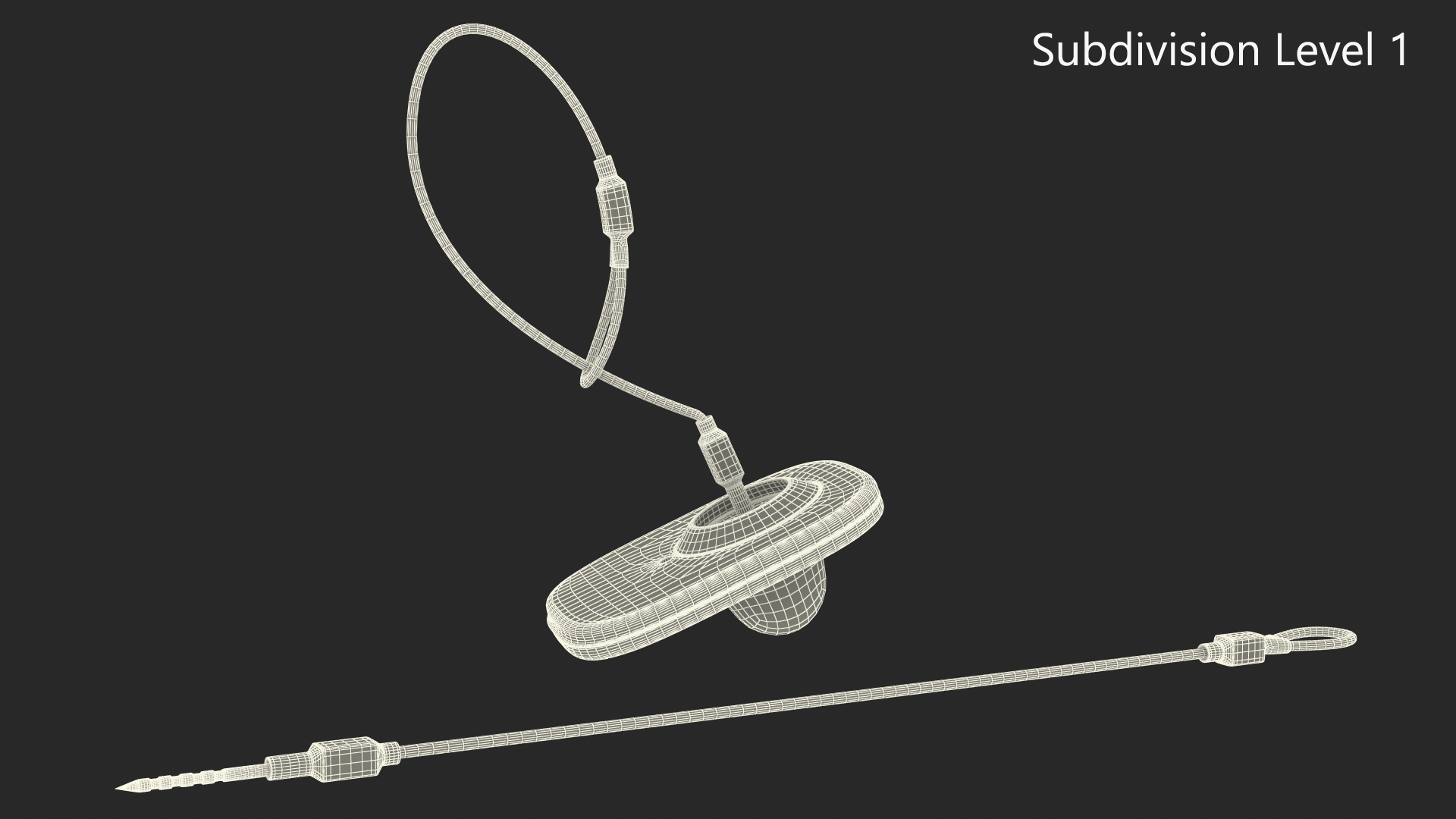 Clothing Security Tag With Cable 3D