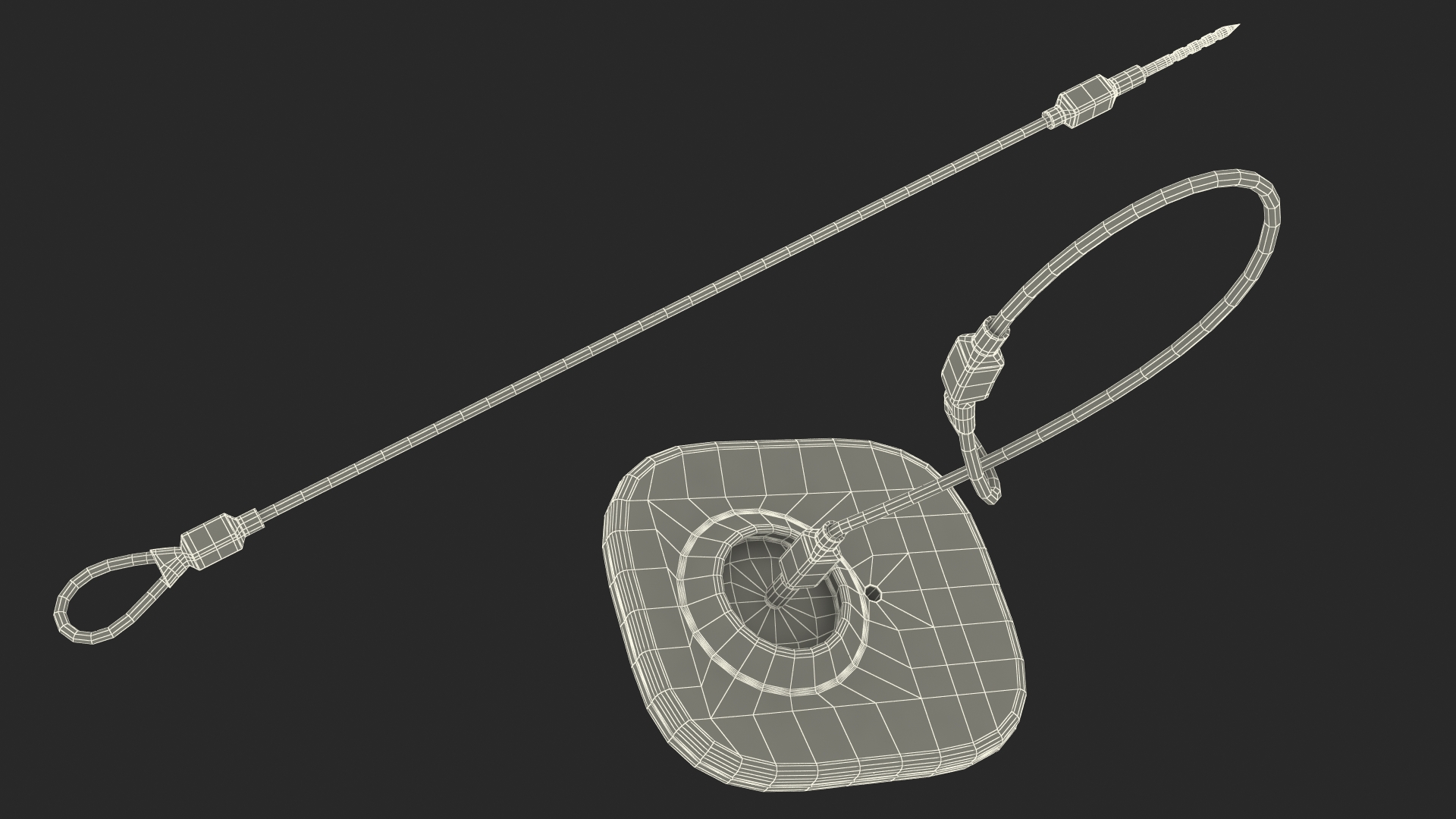 Clothing Security Tag With Cable 3D