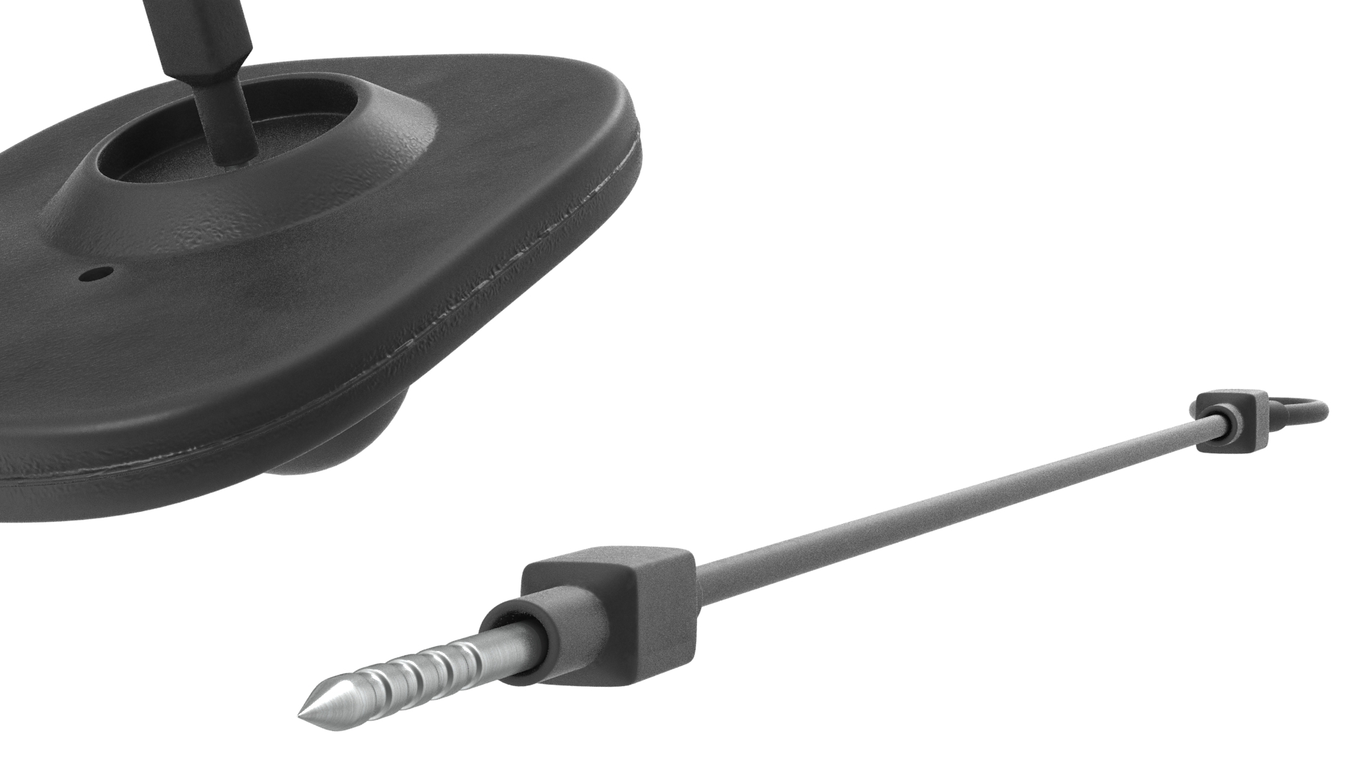 Clothing Security Tag With Cable 3D