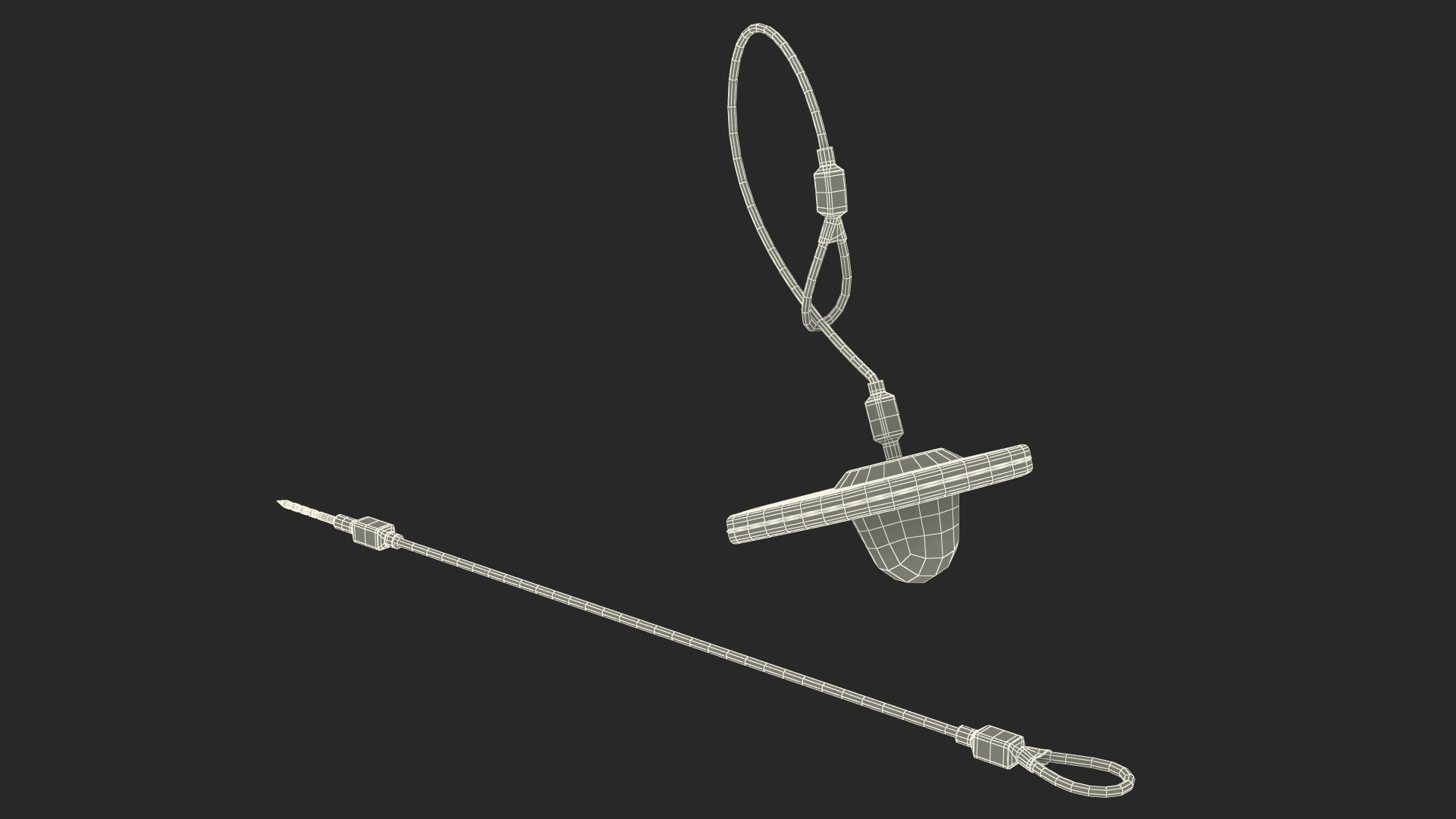 Clothing Security Tag With Cable 3D