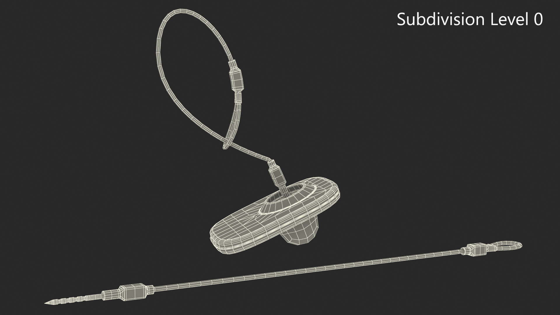 Clothing Security Tag With Cable 3D