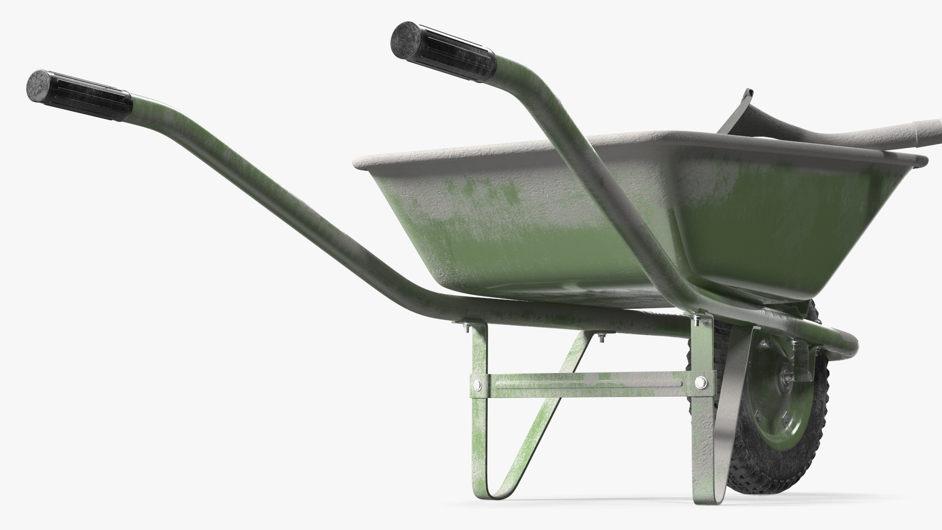 3D Construction Wheelbarrow Full of Cement with Shovel