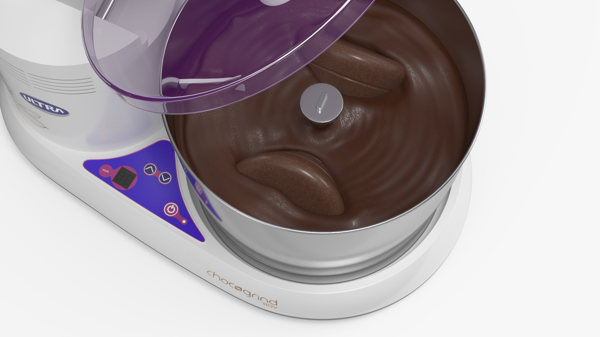 Melangeur Elgi Ultra Chocogrind 110V Violett with Chocolate 3D model