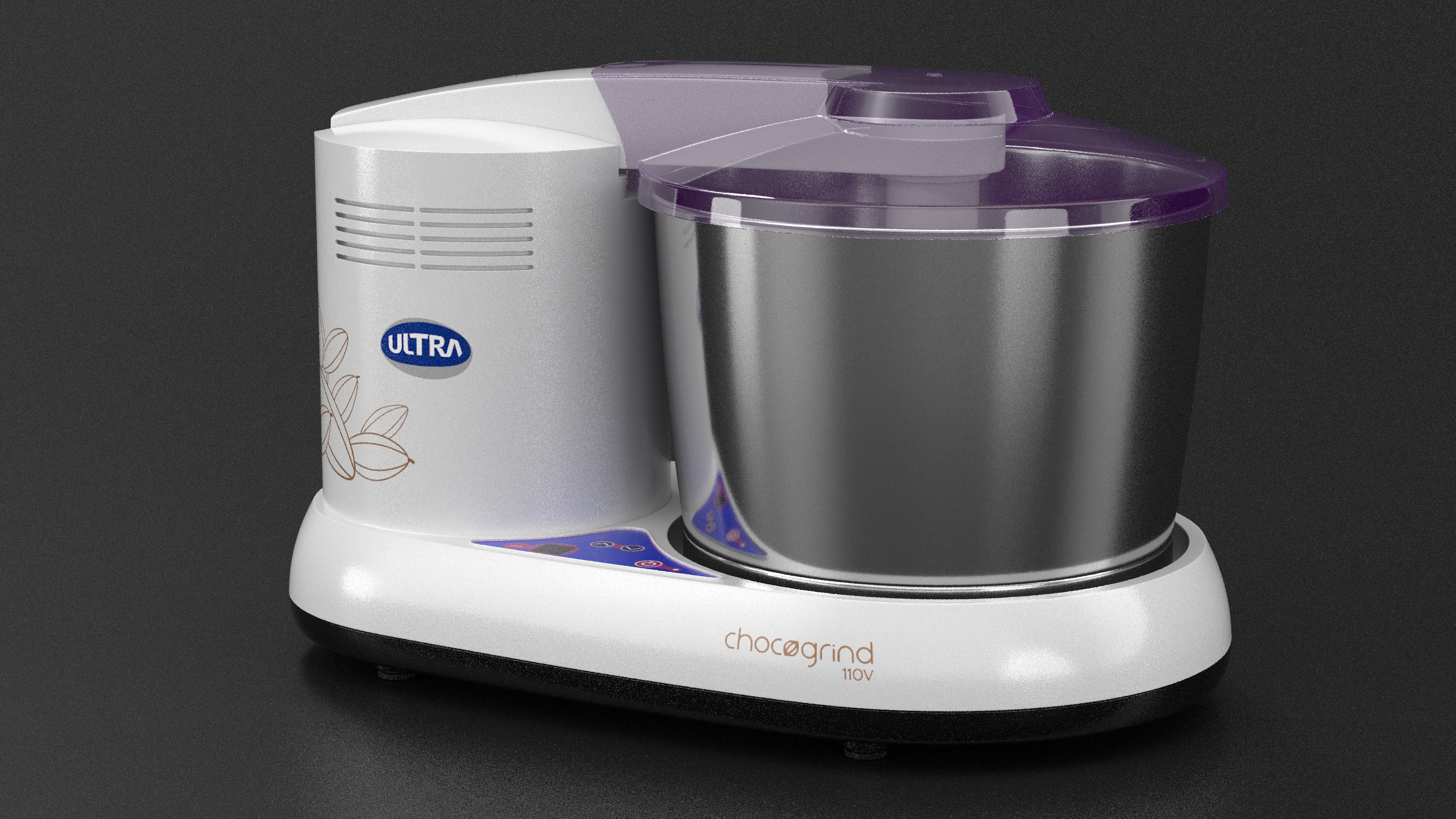 Melangeur Elgi Ultra Chocogrind 110V Violett with Chocolate 3D model