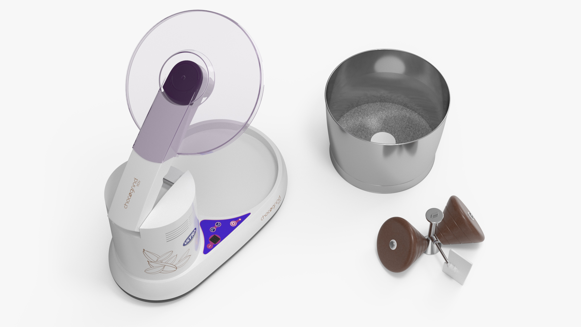 Melangeur Elgi Ultra Chocogrind 110V Violett with Chocolate 3D model