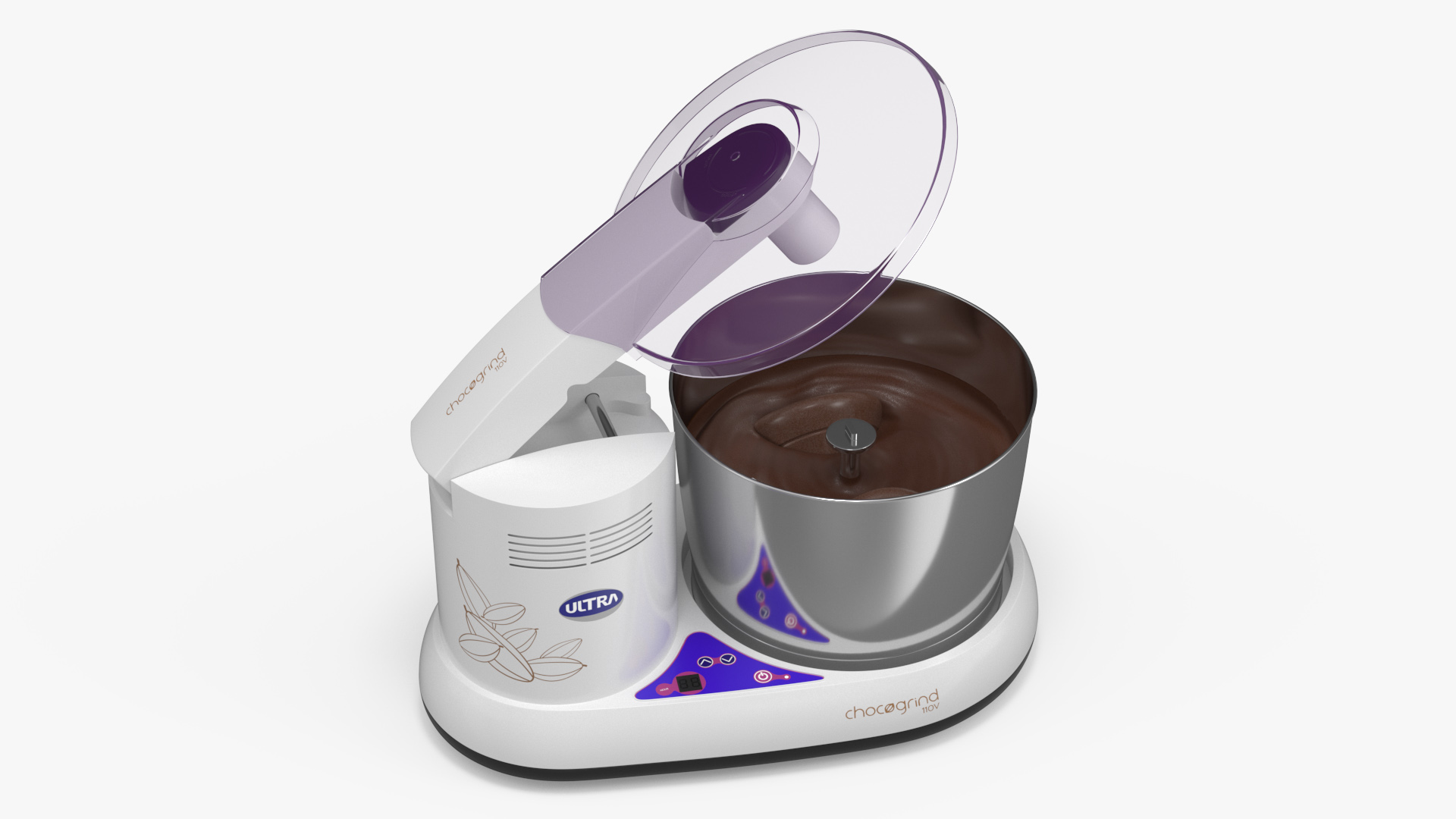 Melangeur Elgi Ultra Chocogrind 110V Violett with Chocolate 3D model
