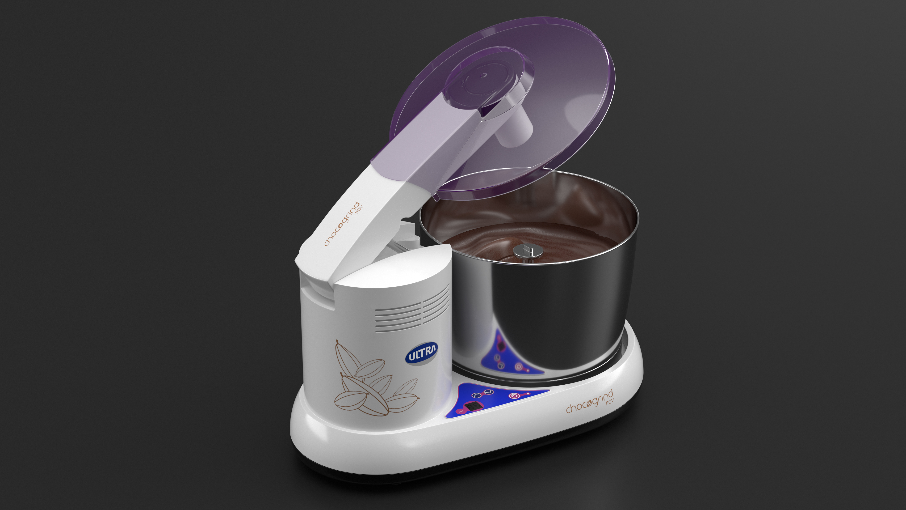 Melangeur Elgi Ultra Chocogrind 110V Violett with Chocolate 3D model