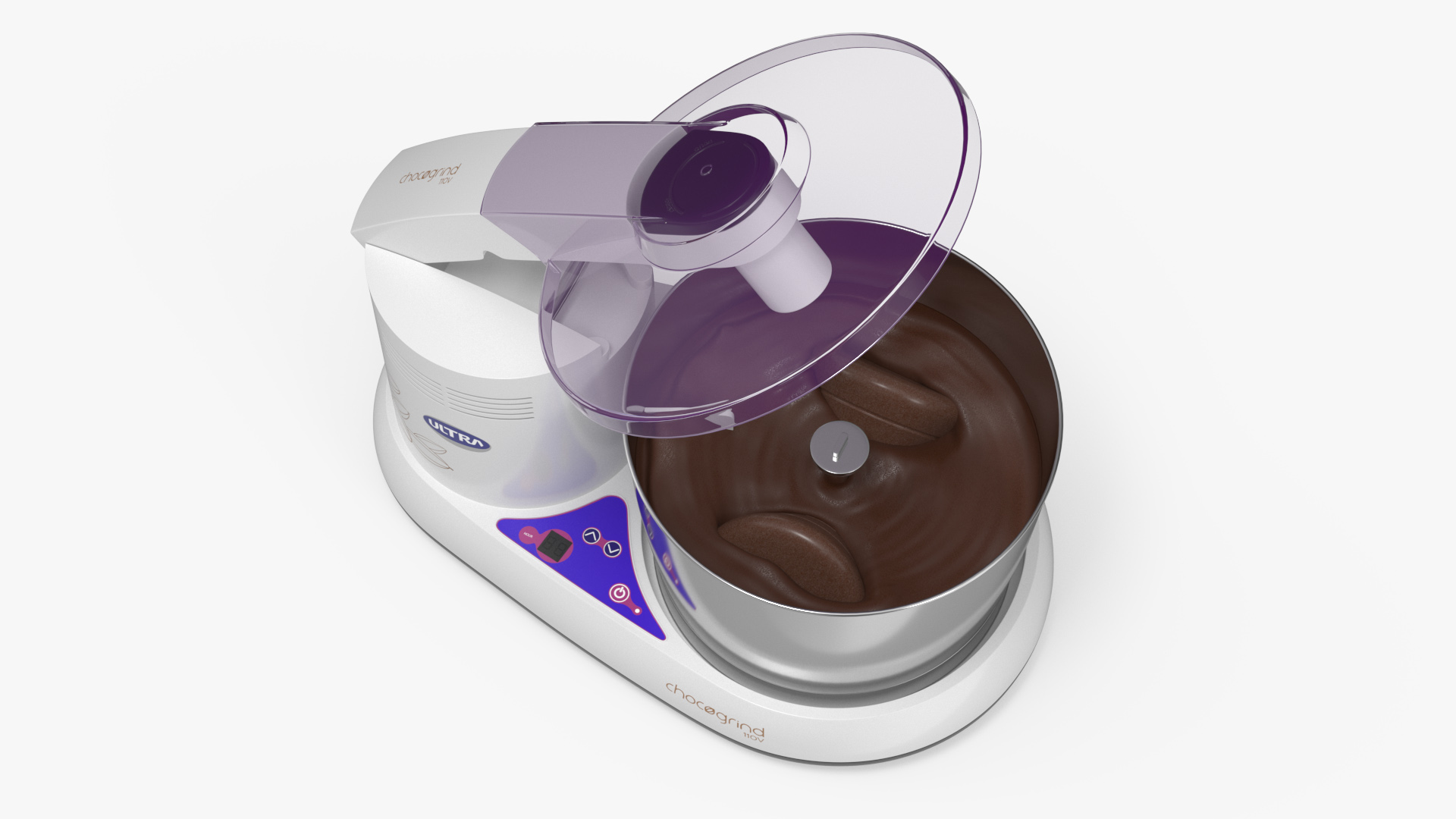 Melangeur Elgi Ultra Chocogrind 110V Violett with Chocolate 3D model