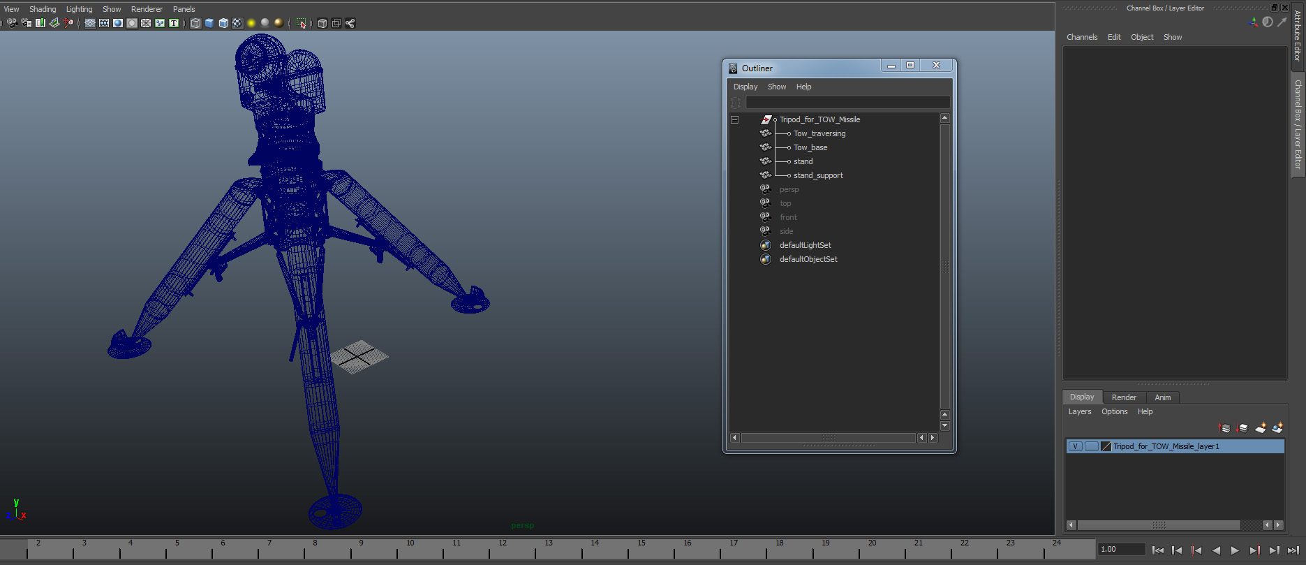 Tripod for TOW Missile 3D