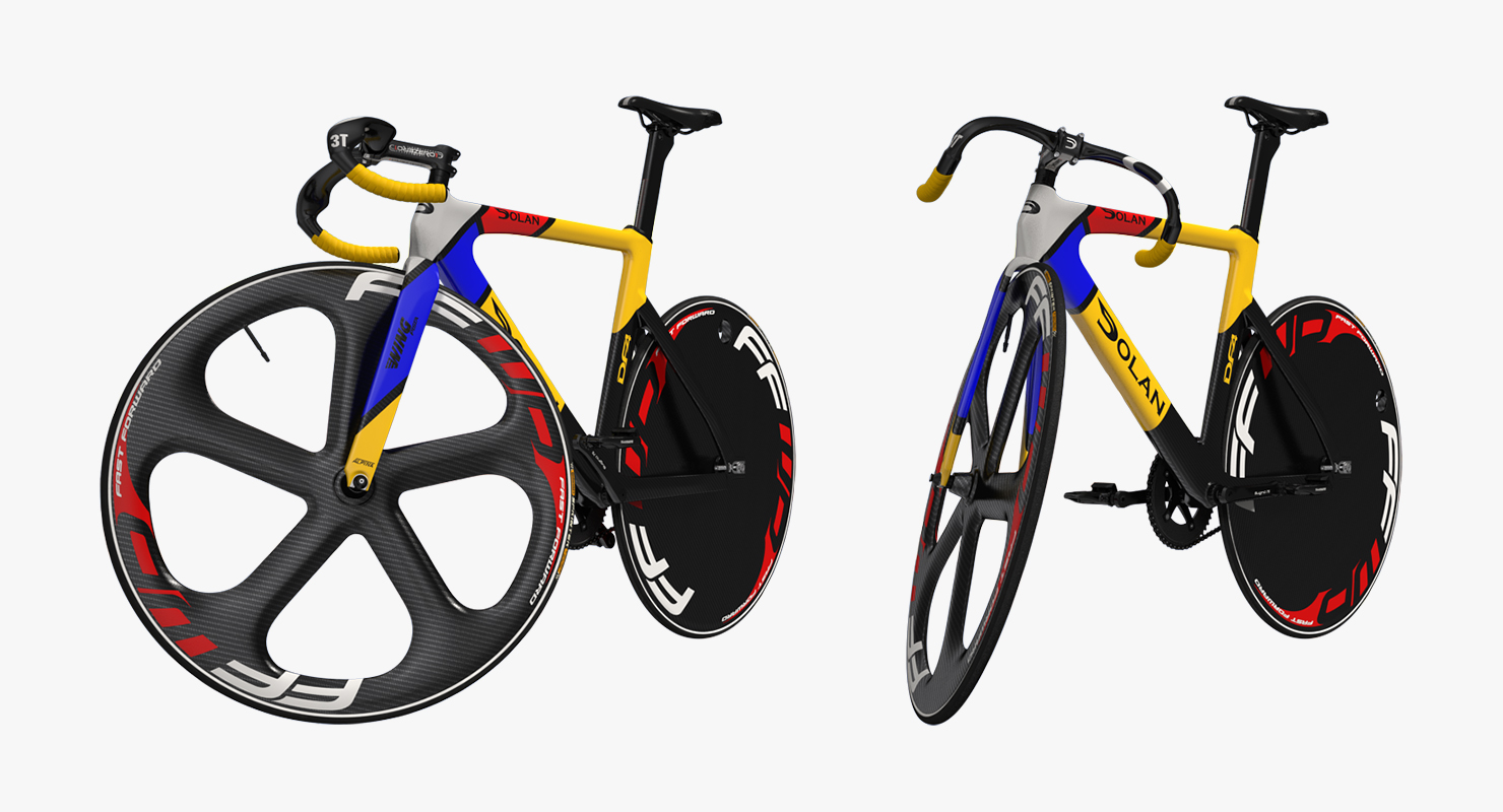 Dolan DF4 Carbon Track Bike Colored Rigged 3D