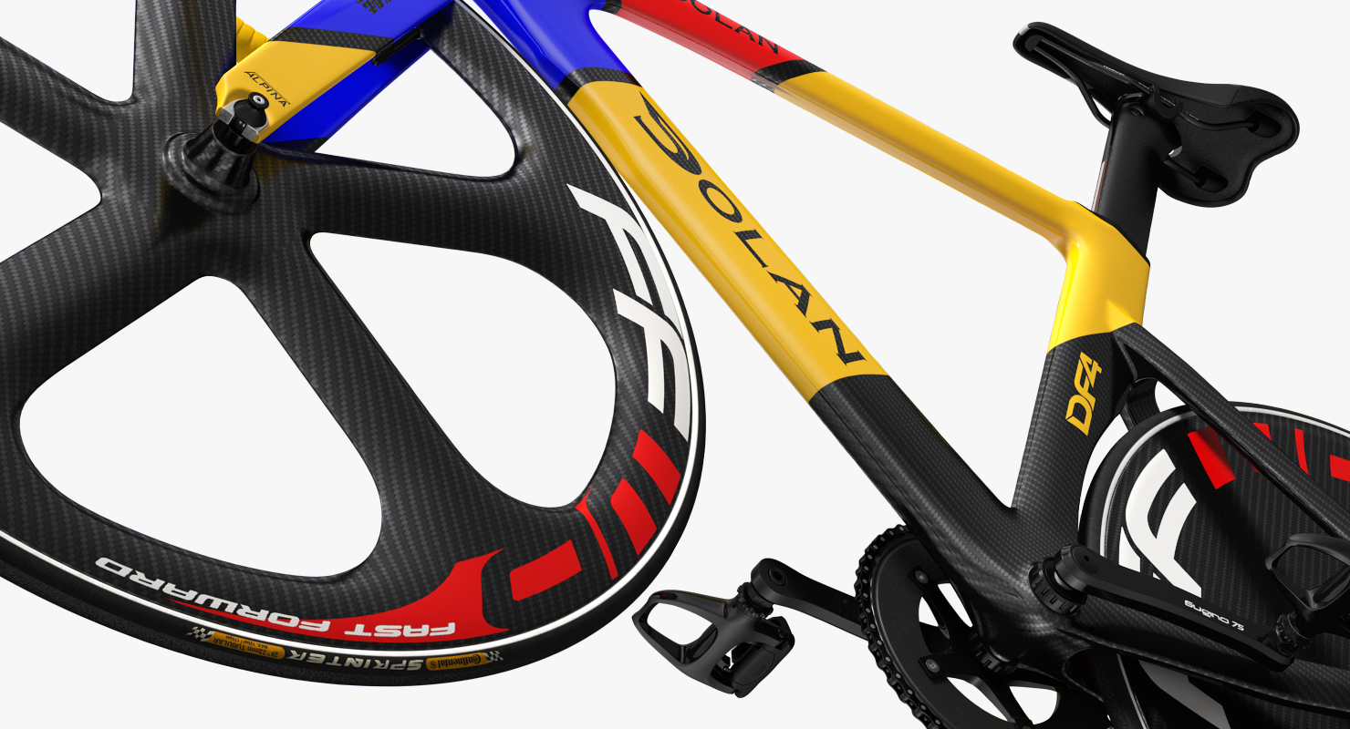 Dolan DF4 Carbon Track Bike Colored Rigged 3D