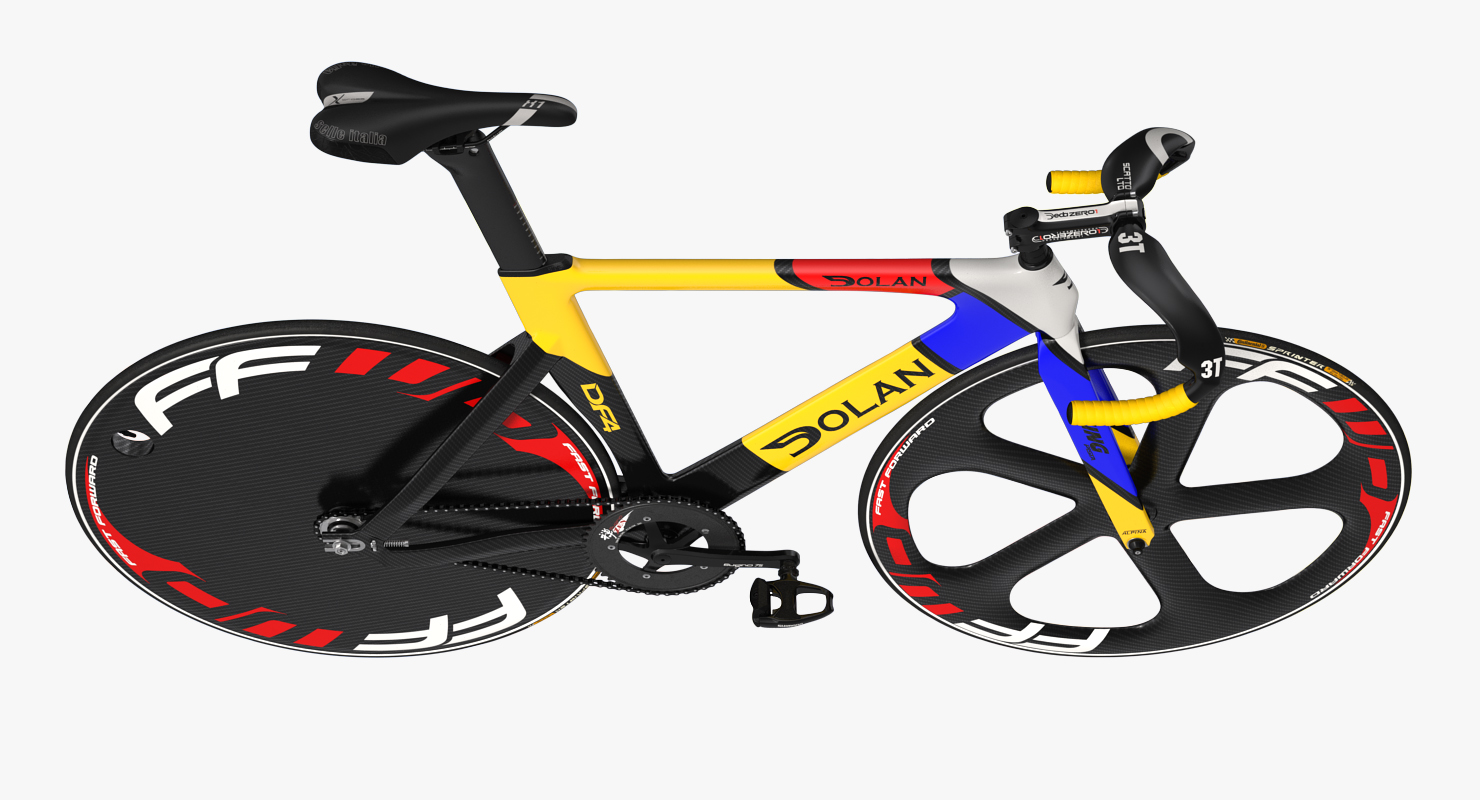 Dolan DF4 Carbon Track Bike Colored Rigged 3D