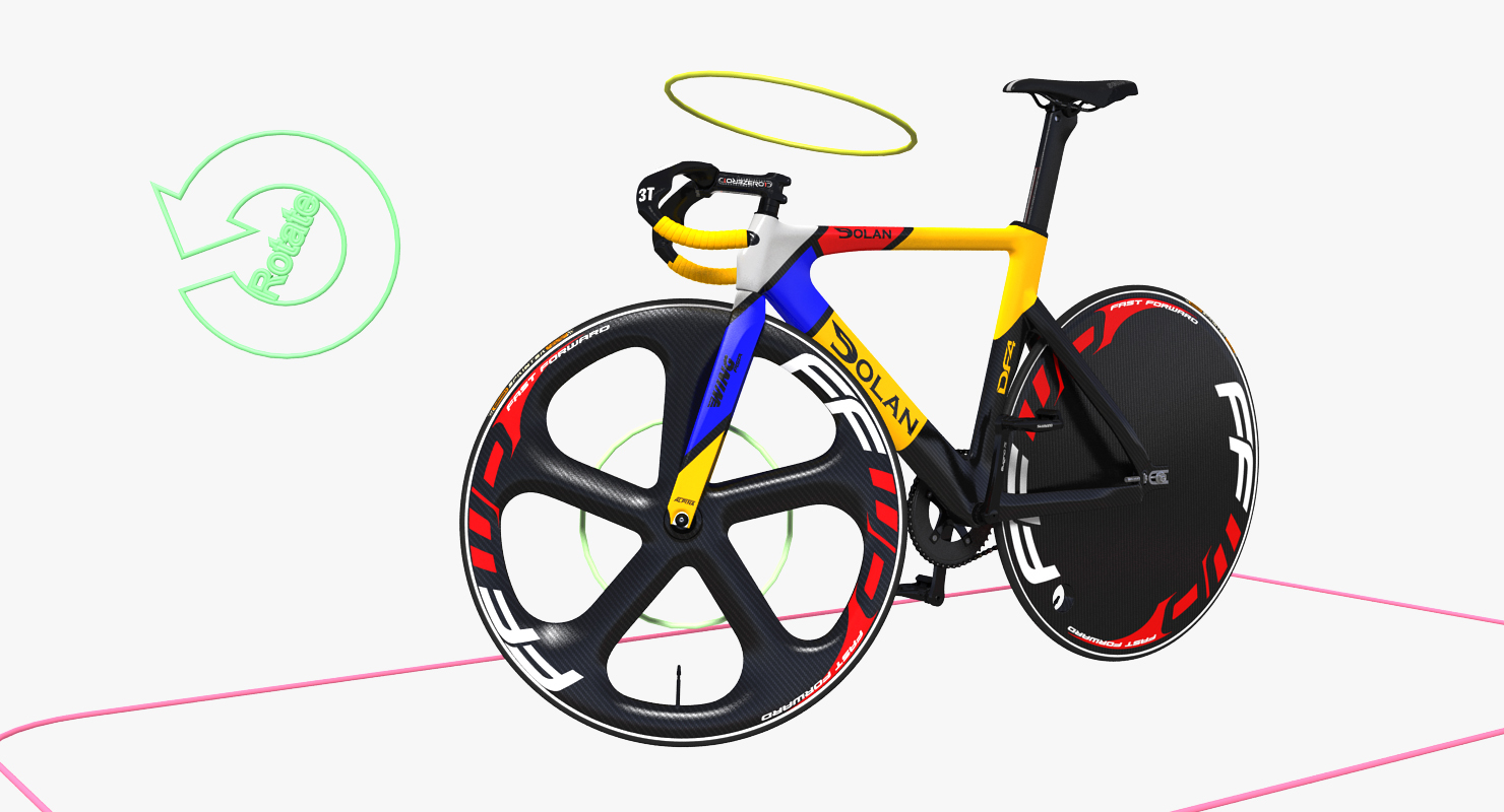 Dolan DF4 Carbon Track Bike Colored Rigged 3D