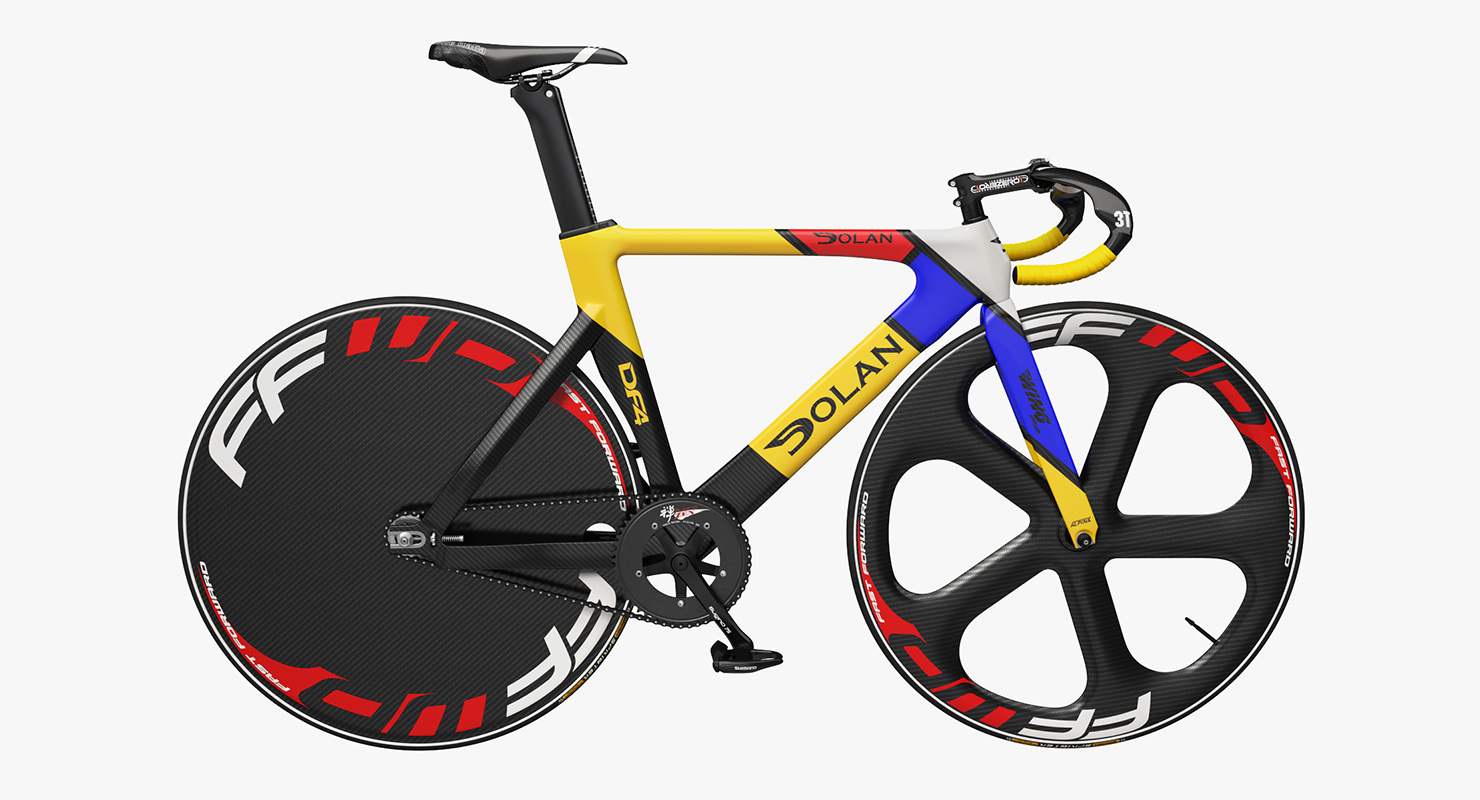 Dolan DF4 Carbon Track Bike Colored Rigged 3D
