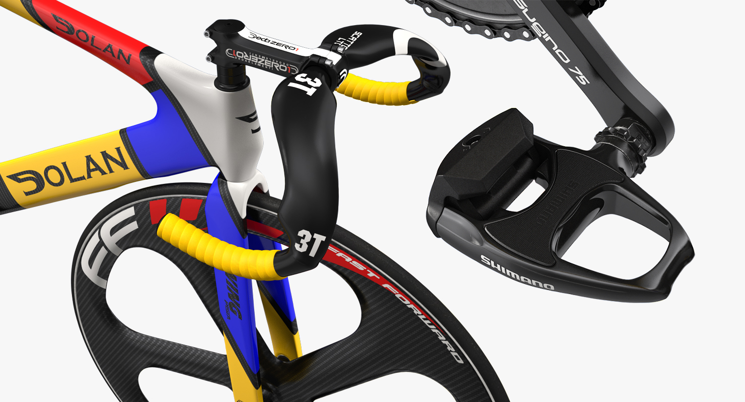Dolan DF4 Carbon Track Bike Colored Rigged 3D