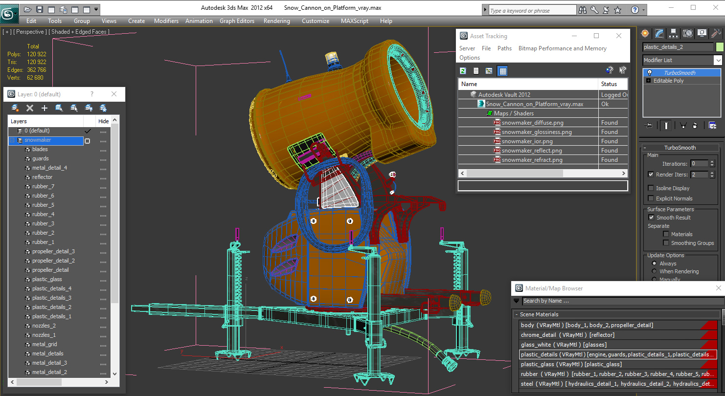 3D Snow Cannon on Platform model