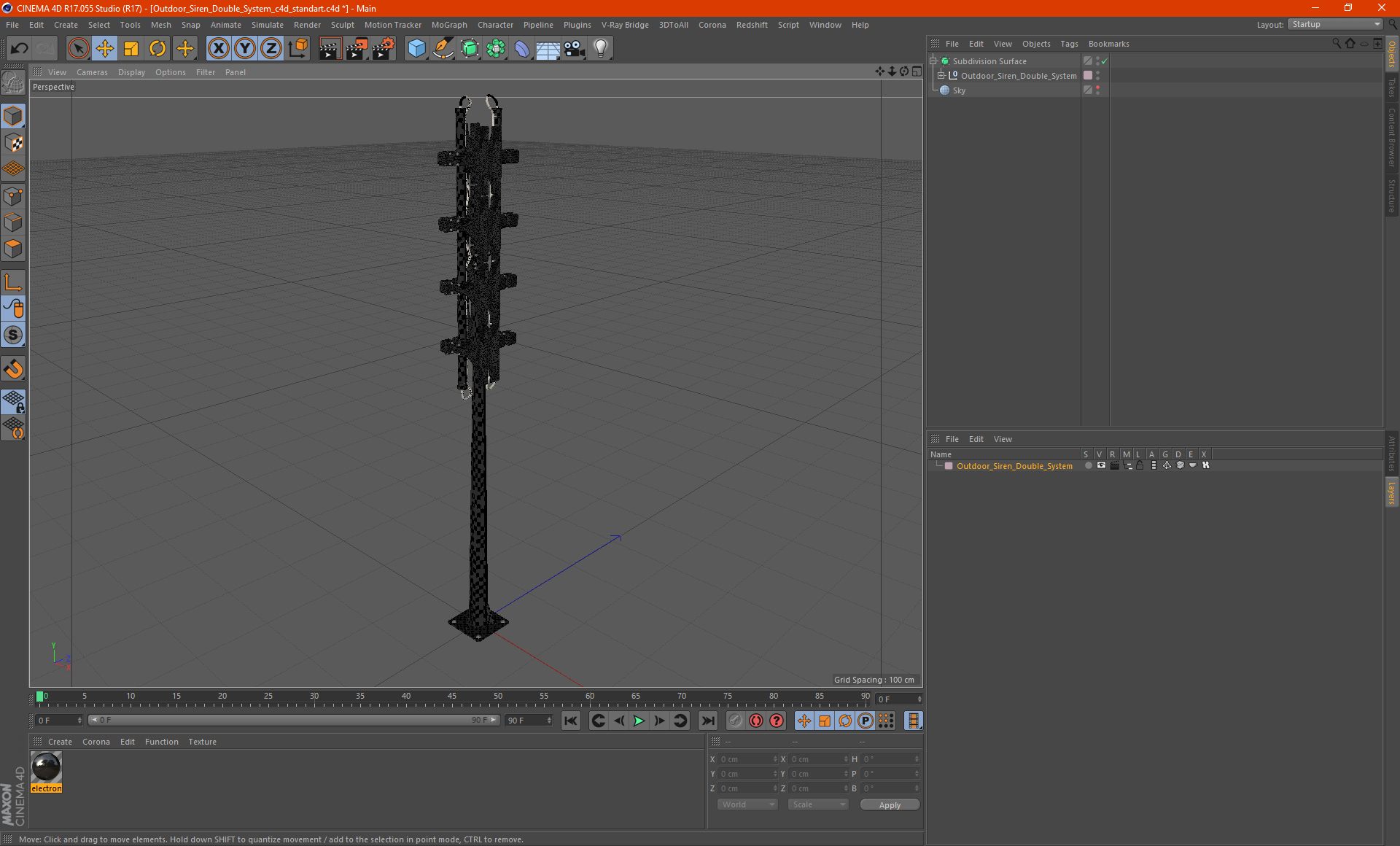 Outdoor Siren Double System 3D
