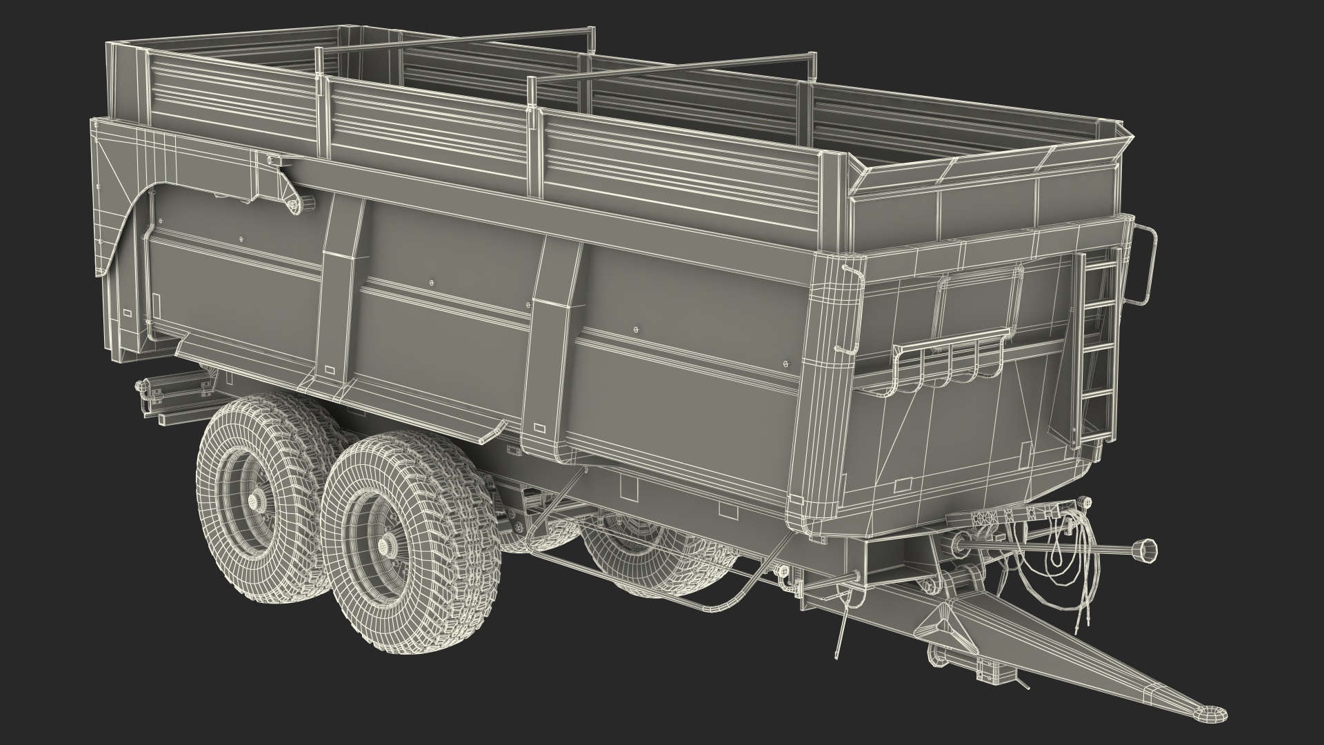 3D model Maupu 18t Dirty Body Tipper Trailer