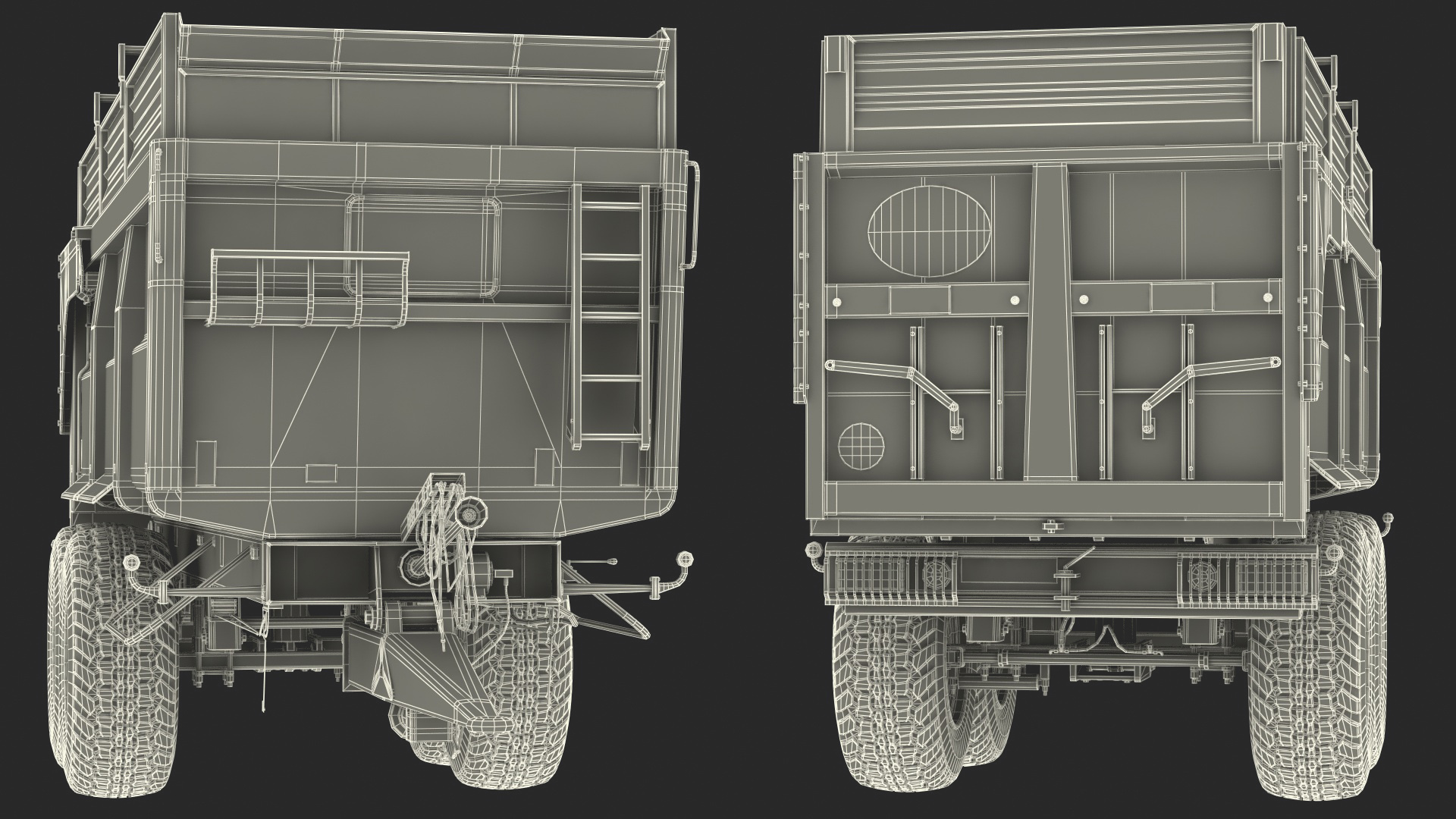3D model Maupu 18t Dirty Body Tipper Trailer