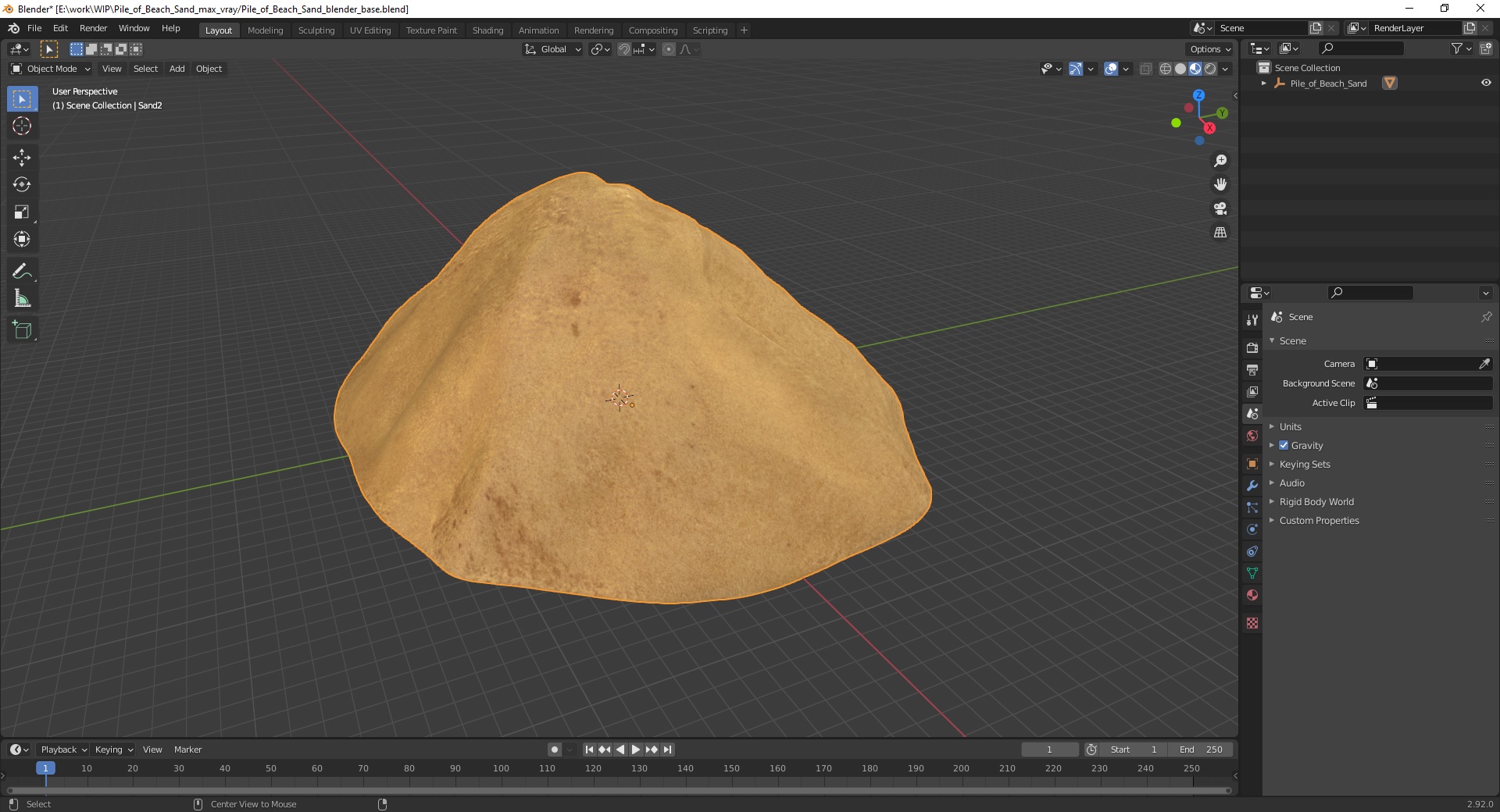 3D Pile of Beach Sand model