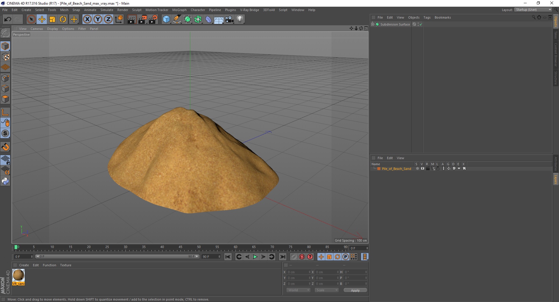 3D Pile of Beach Sand model